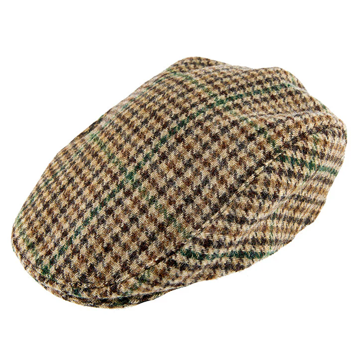 Men's Abraham Moon Dogtooth Check Tweed Flat Cap - Image 3