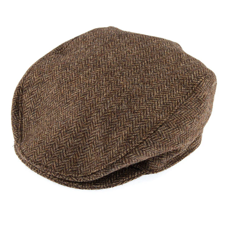 Men's Abraham Moon Herringbone Tweed Flat Cap - Image 4