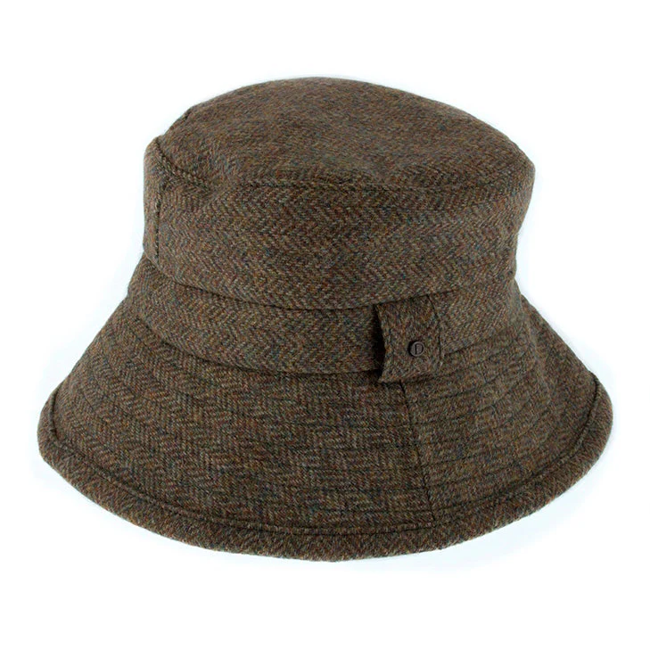 Women's Abraham Moon Herringbone Tweed Bucket Hat - Image 4