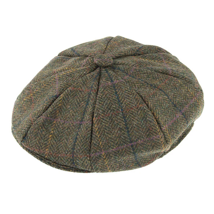 Men's Abraham Moon Check Tweed Newsboy Cap - Image 8