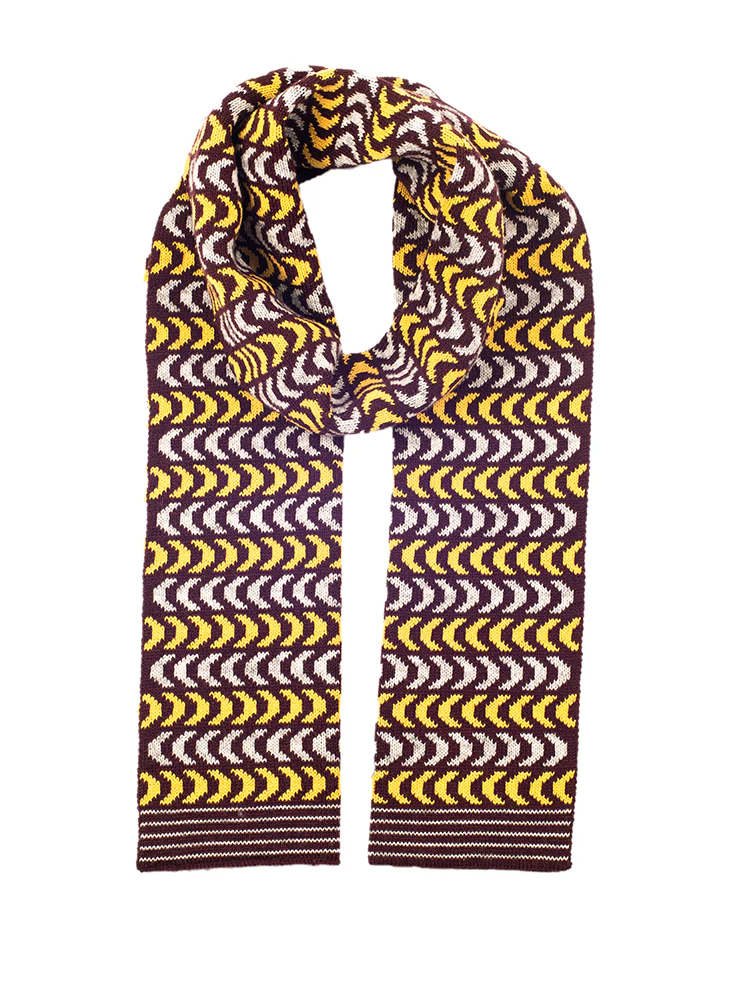 Women's Chevron Pattern Knitted Scarf - Image 3