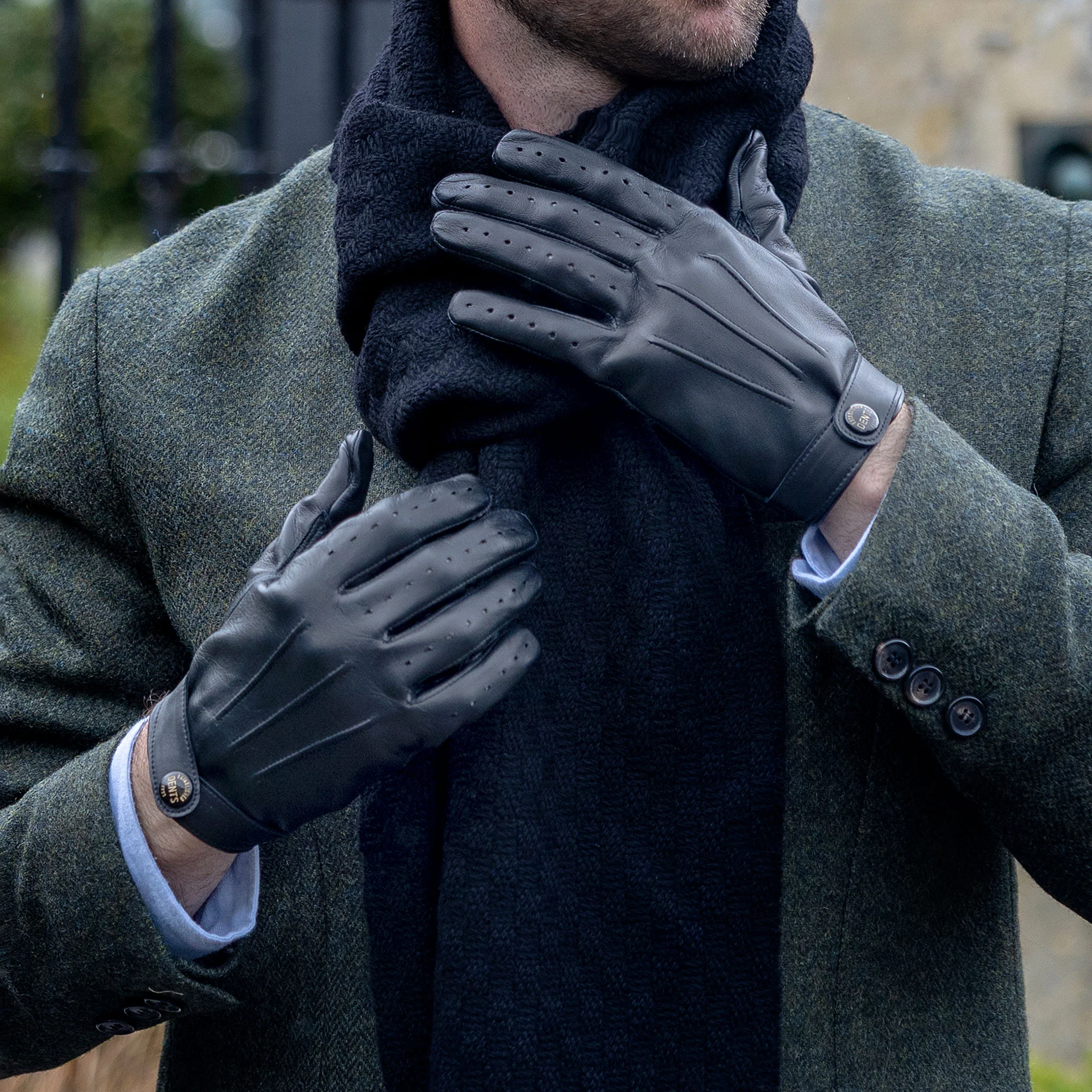 Men's Heritage Three-Point Leather Driving Gloves - Image 3