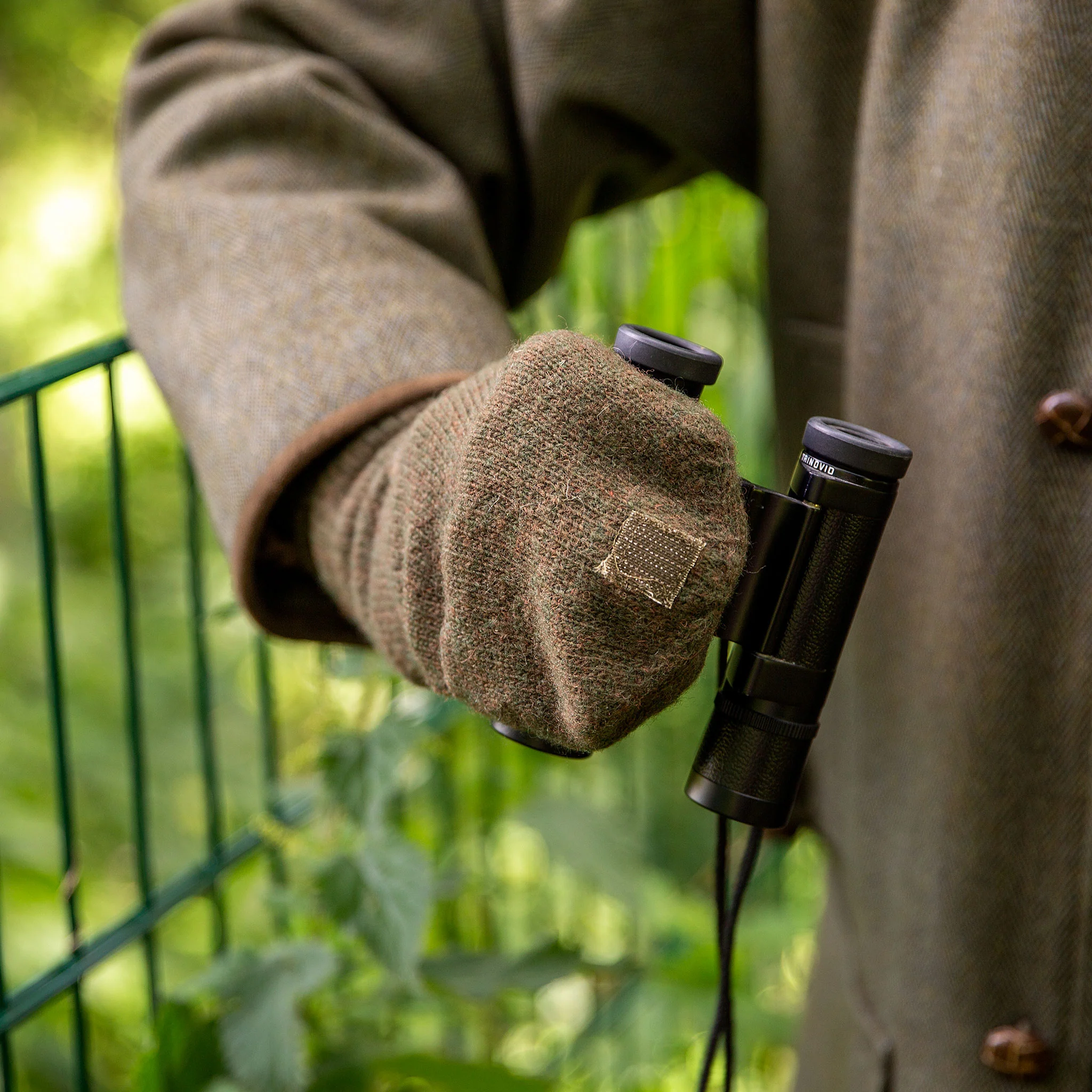 Men's Fingerless Knitted Shooting Gloves with Mitten Flap - Image 3