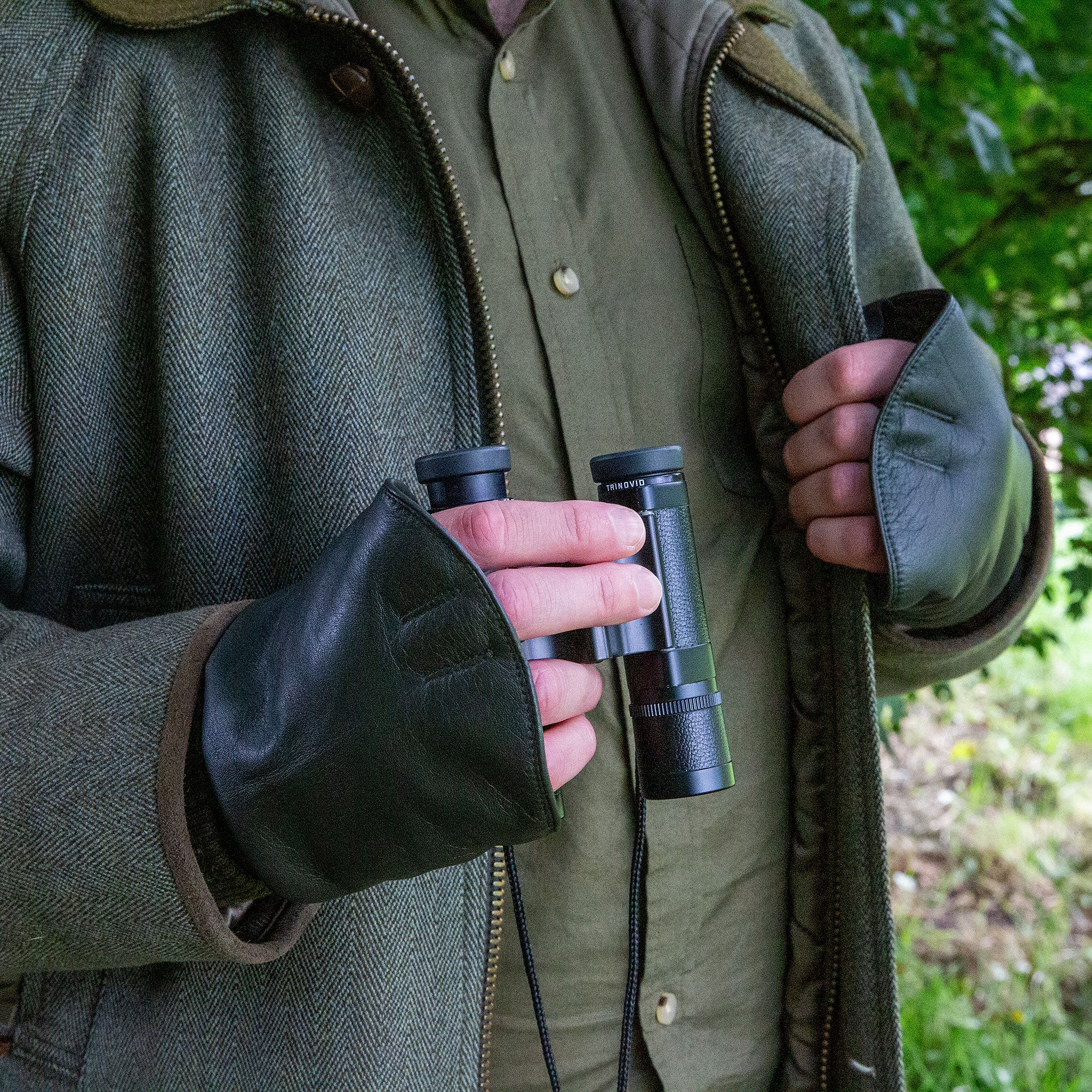 Men's Lined Leather Shooting Mitts - Image 2