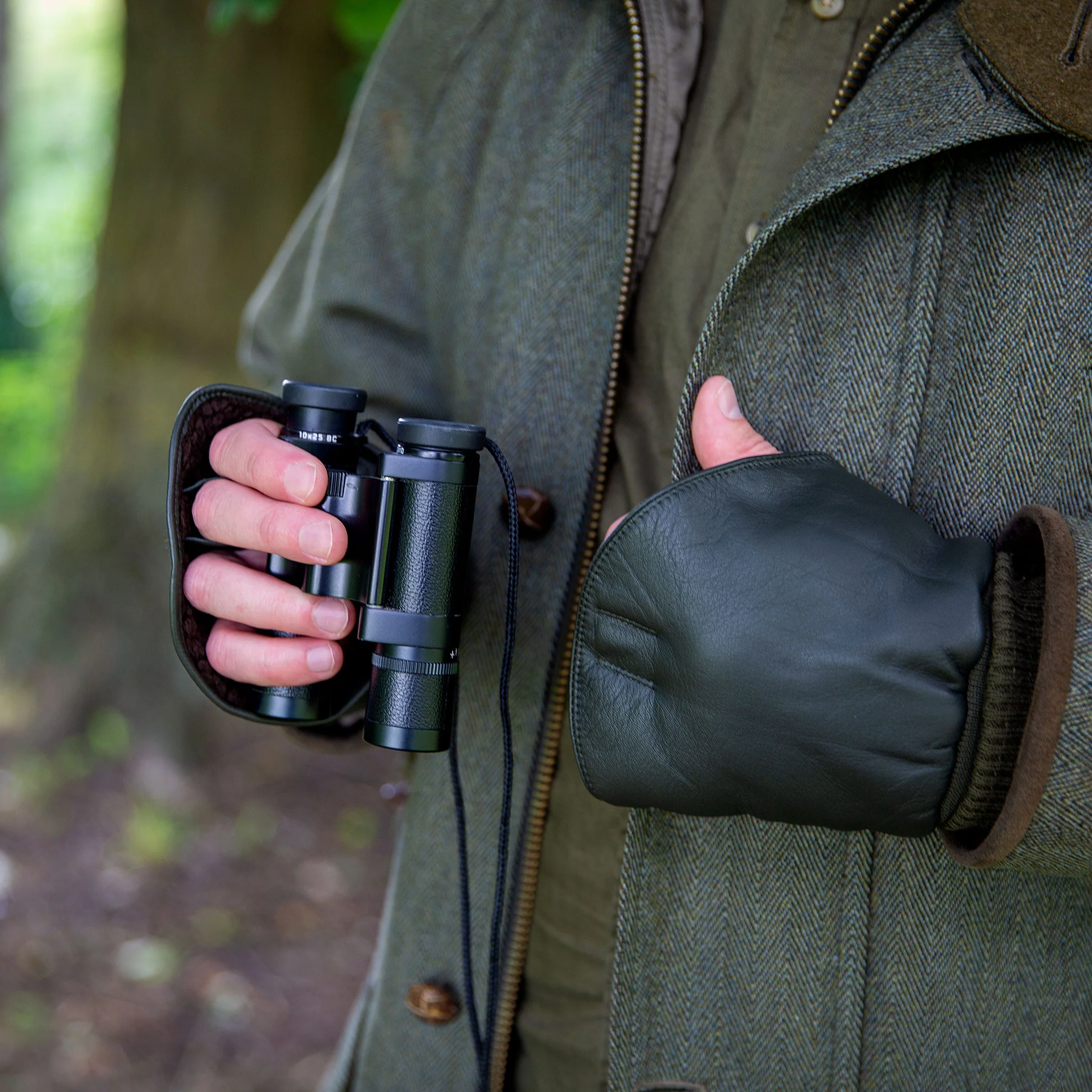 Men's Lined Leather Shooting Mitts - Image 3