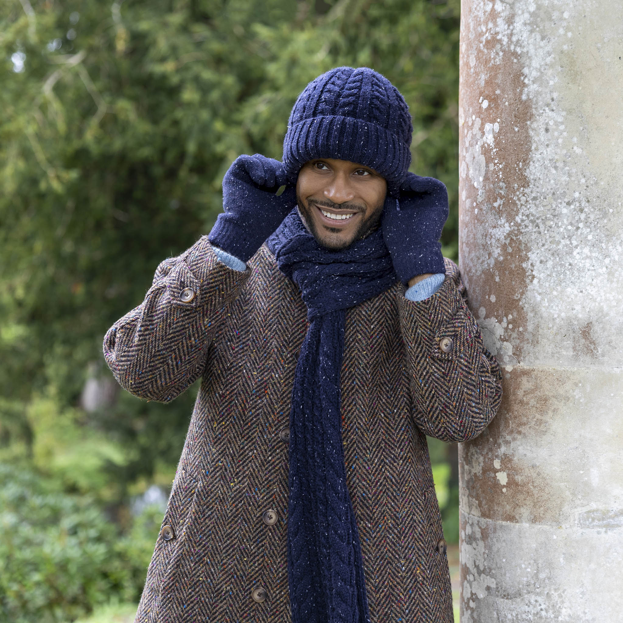 Men’s Cable Knit Scarf with Marl Yarn - Image 6