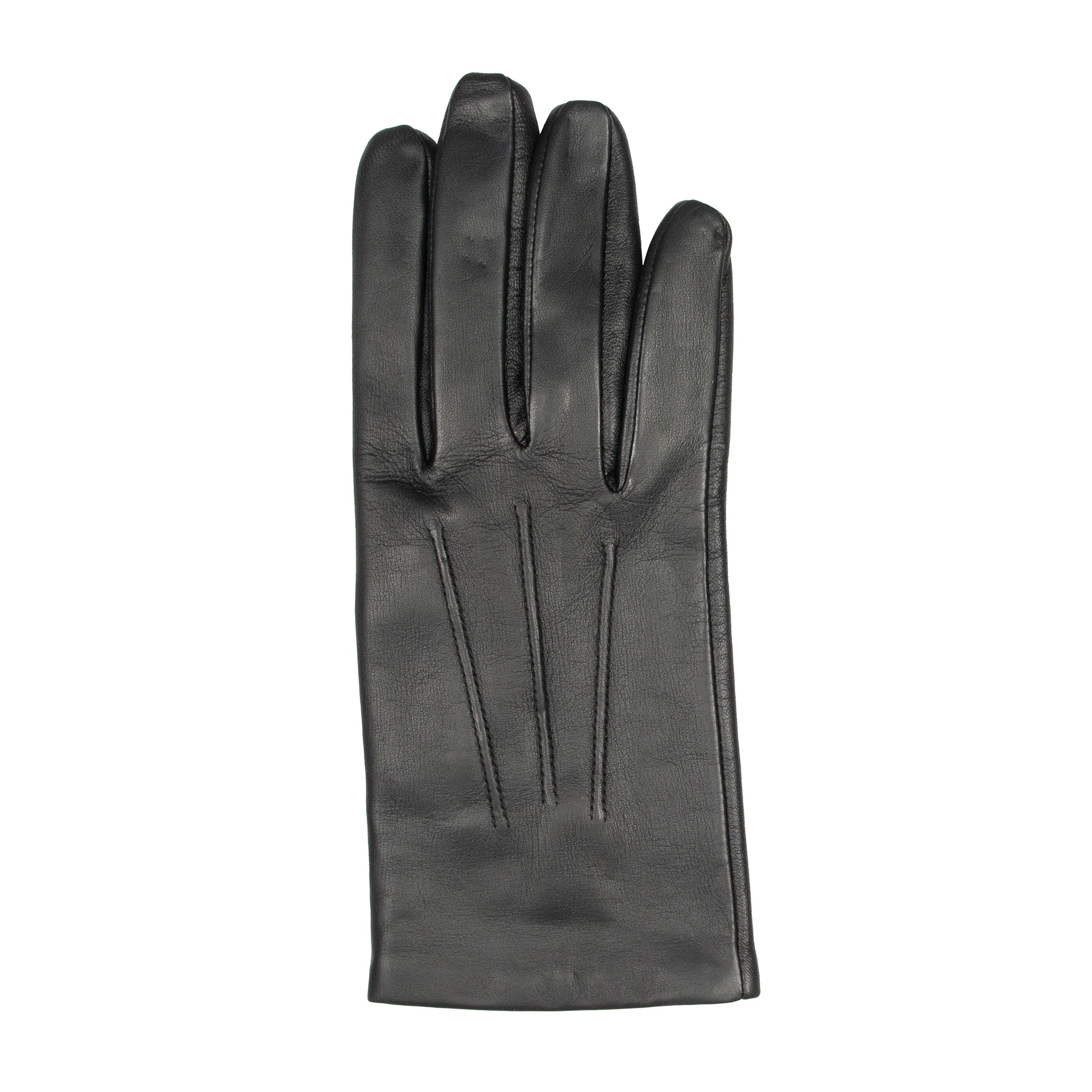 Men’s Touchscreen Three-Point Cashmere-Lined Leather Gloves - Image 5