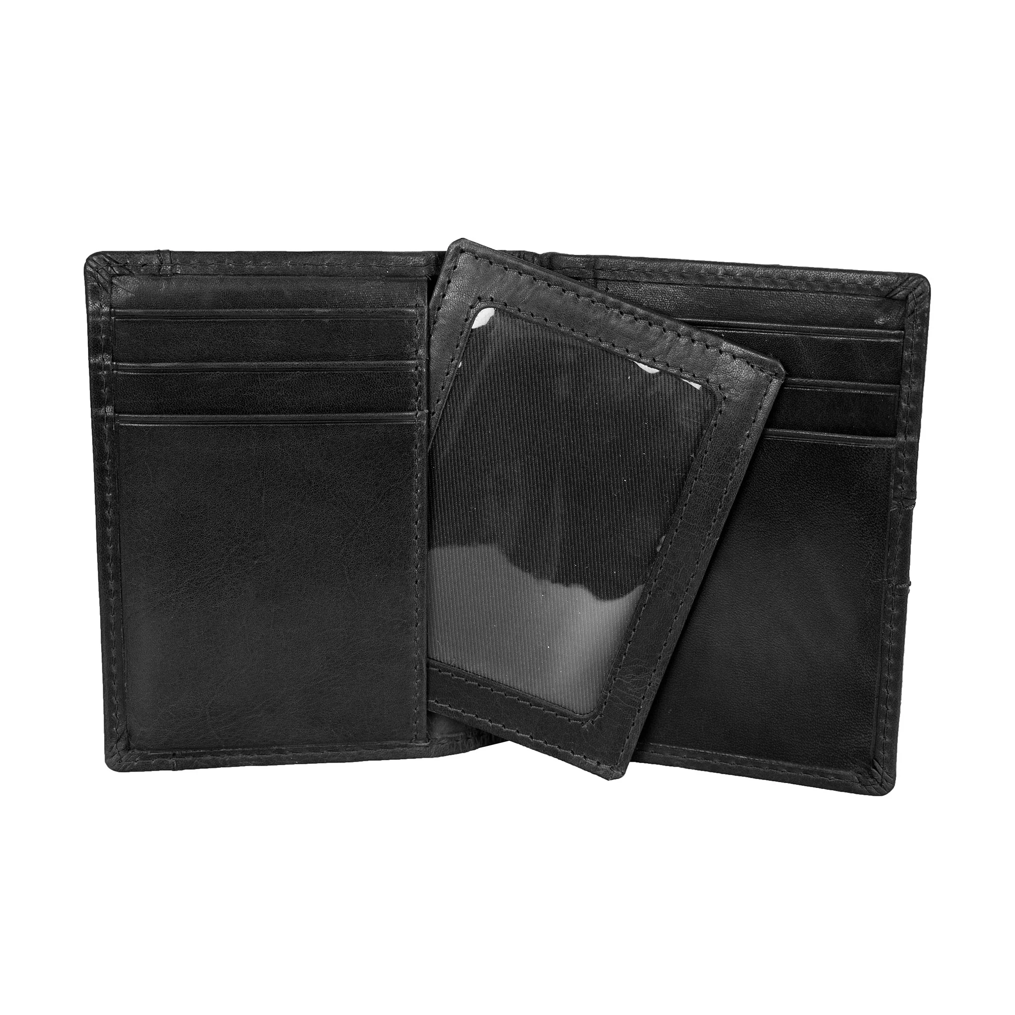 Men’s Distressed Leather Passcase Card Holder with RFID Blocking and Removable Window Pocket - Image 12