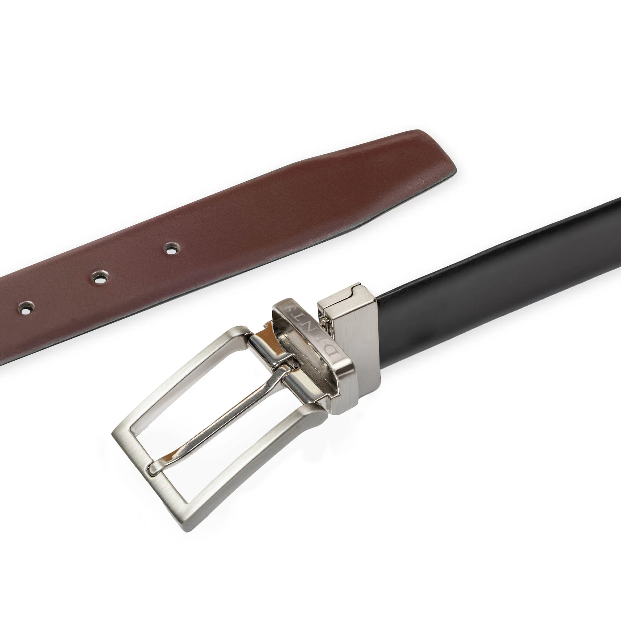 Men’s Heritage Reversible Full-Grain Leather Belt with Satin Nickel Buckle - Image 12