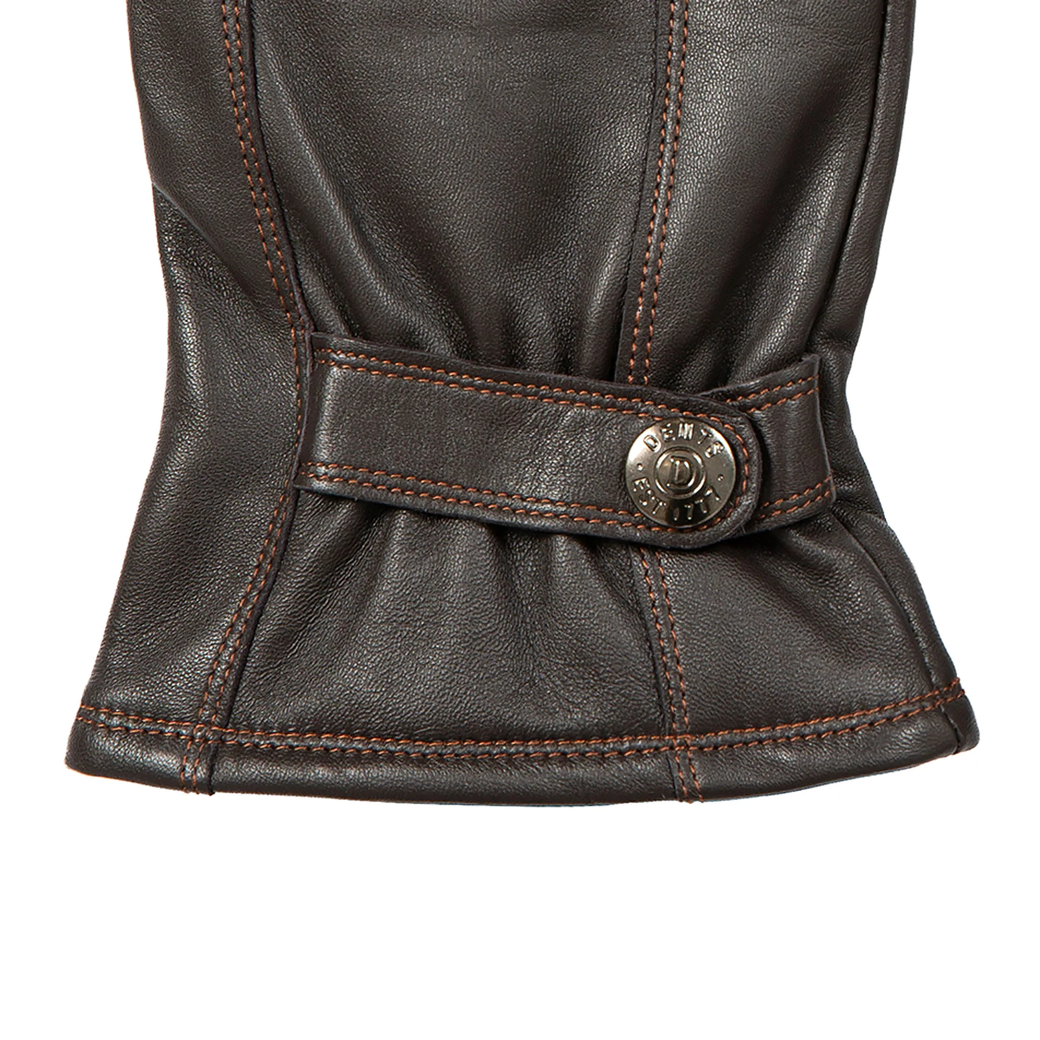 Men’s Touchscreen Lined Leather Gloves with Contrast Stitching - Image 19