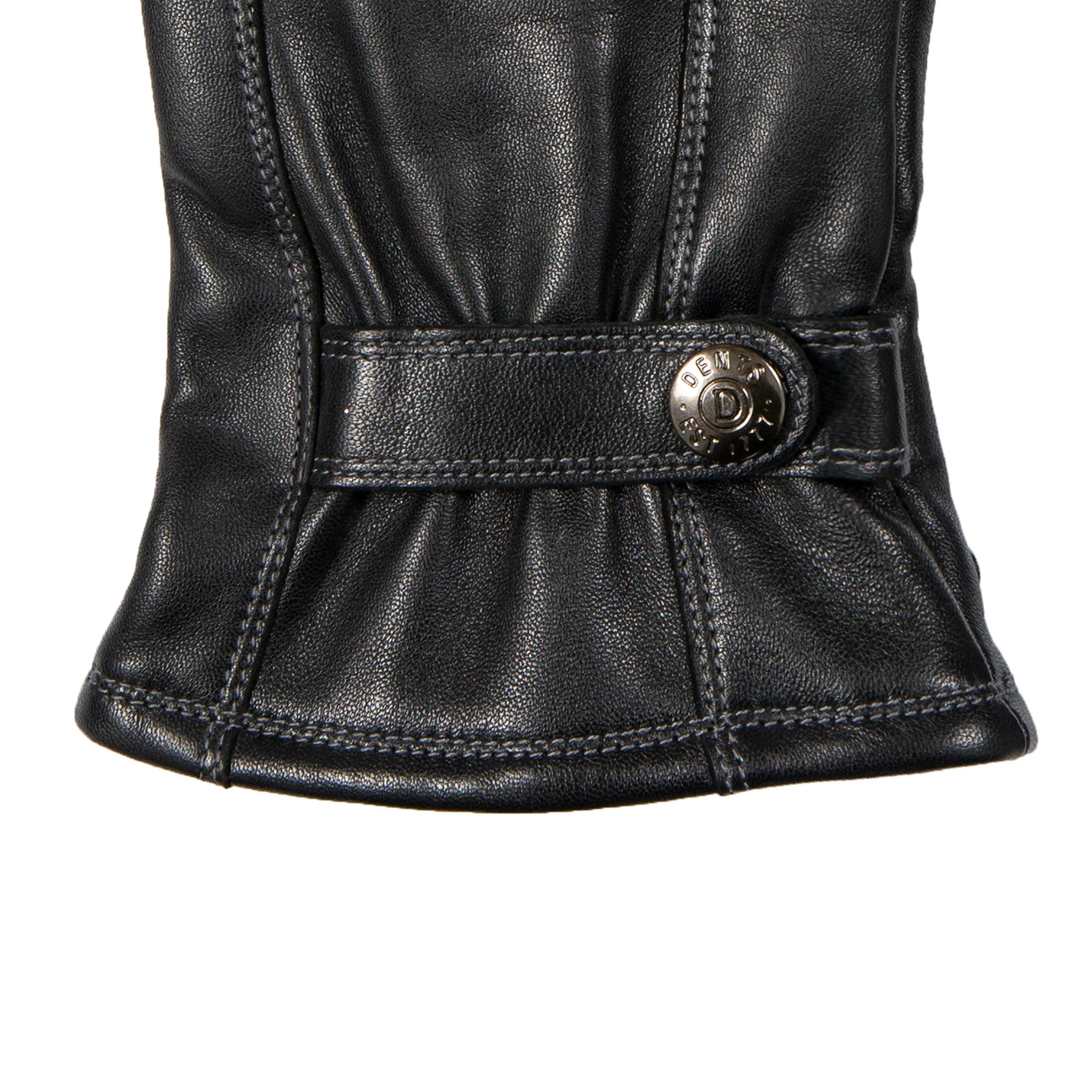 Men’s Touchscreen Lined Leather Gloves with Contrast Stitching - Image 9