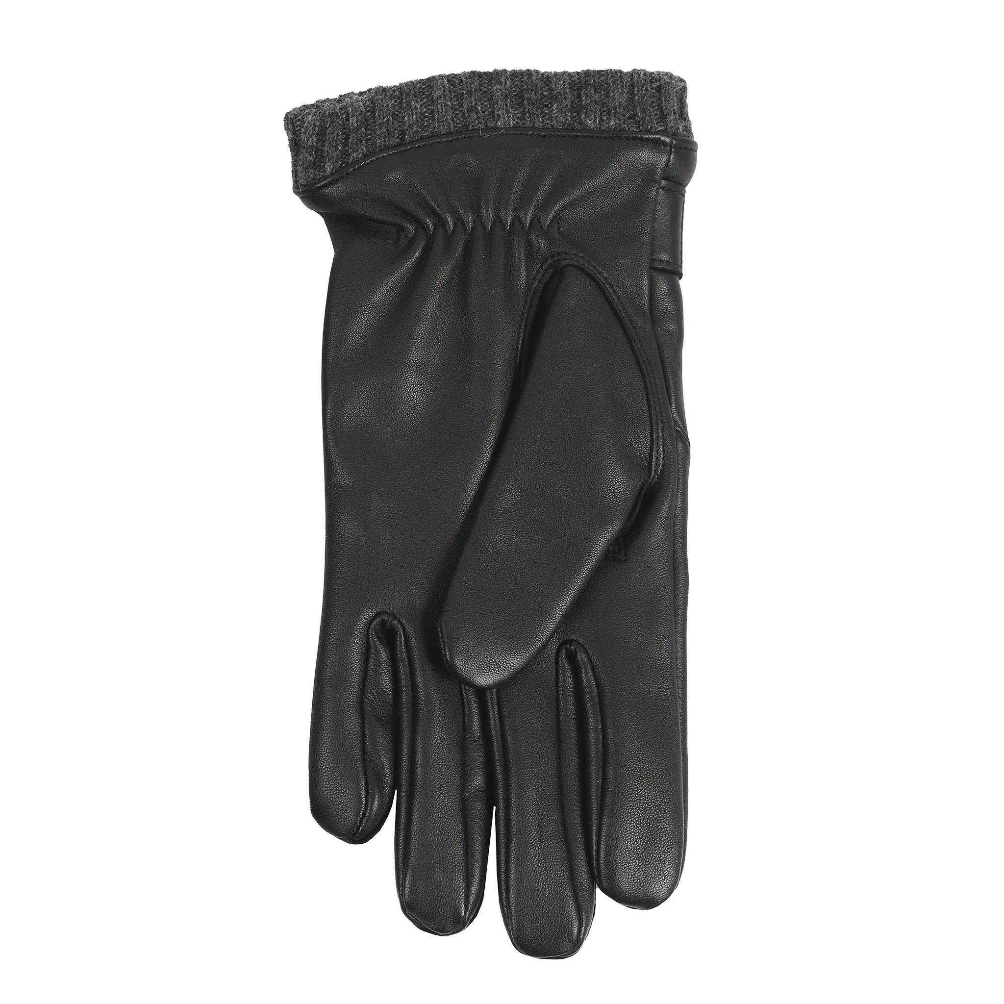 Men’s Touchscreen Wool Blend-Lined Leather Gloves with Vertical Stitch Design and Knitted Cuffs - Image 7