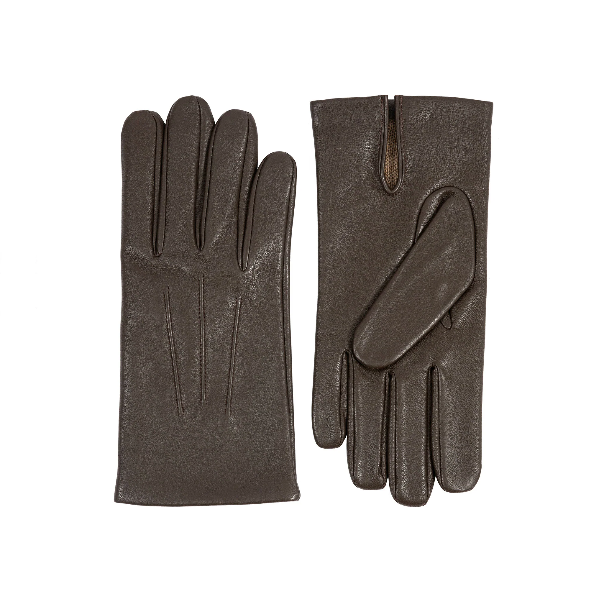 Men's Three-Point Cashmere-Lined Leather Gloves - Image 13