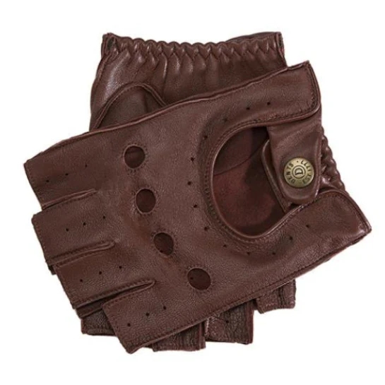 Men's Fingerless Leather Driving Gloves - Image 27
