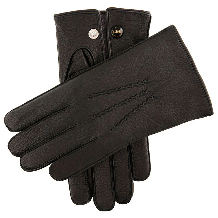 Men's Heritage Three-Point Fur-Lined Deerskin Leather Gloves - Image 2