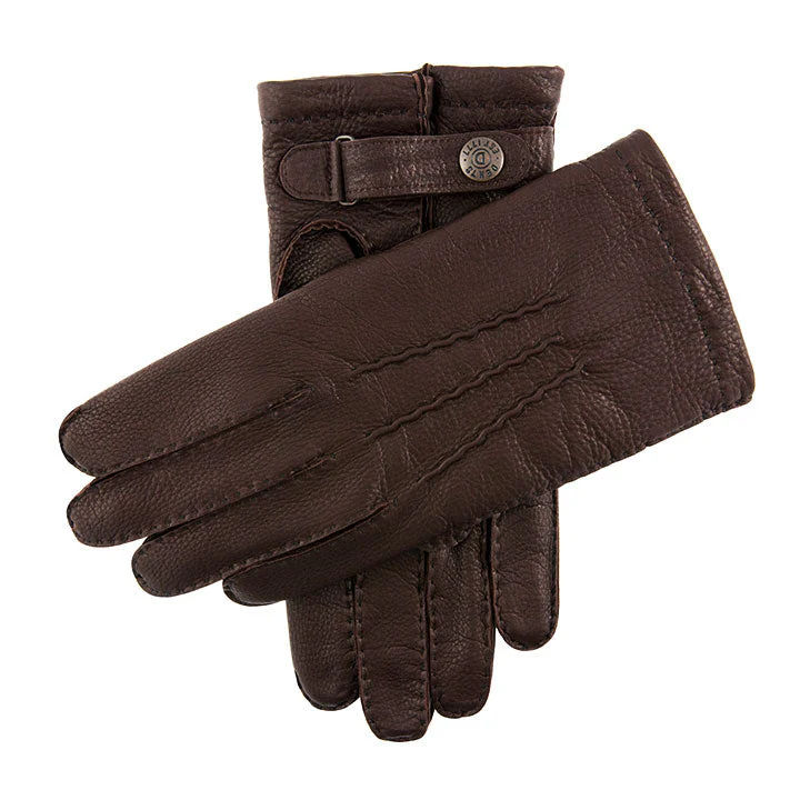 Men's Heritage Handsewn Three-Point Cashmere-Lined Deerskin Leather Gloves - Image 2