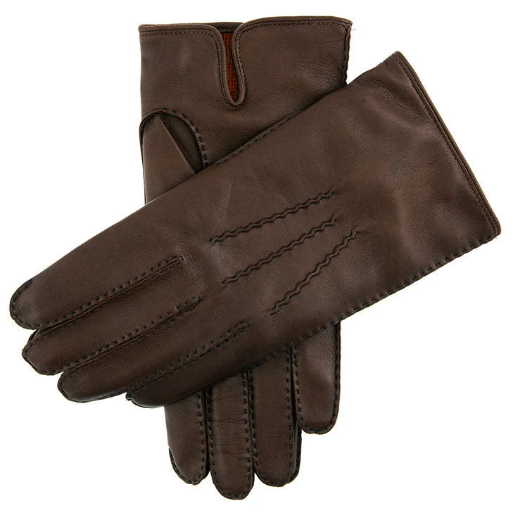 Men's Heritage Handsewn Three-Point Cashmere-Lined Leather Gloves - Image 3