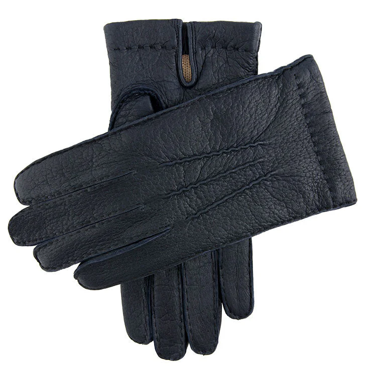 Men's Heritage Handsewn Three-Point Cashmere-Lined Peccary Leather Gloves - Image 3