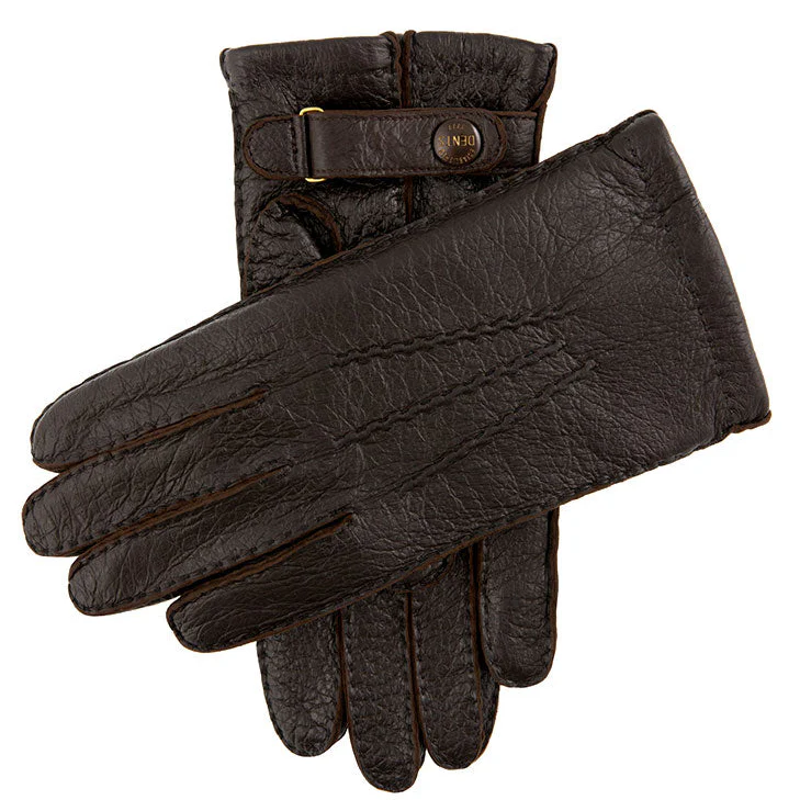 Men's Heritage Handsewn Three-Point Cashmere-Lined Peccary Leather Gloves - Image 8