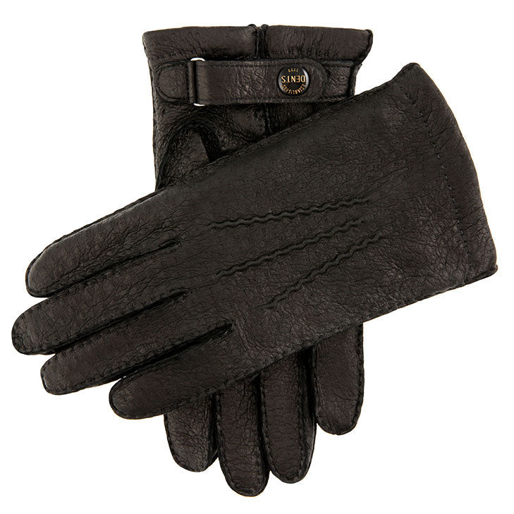 Men's Heritage Handsewn Three-Point Cashmere-Lined Peccary Leather Gloves - Image 9