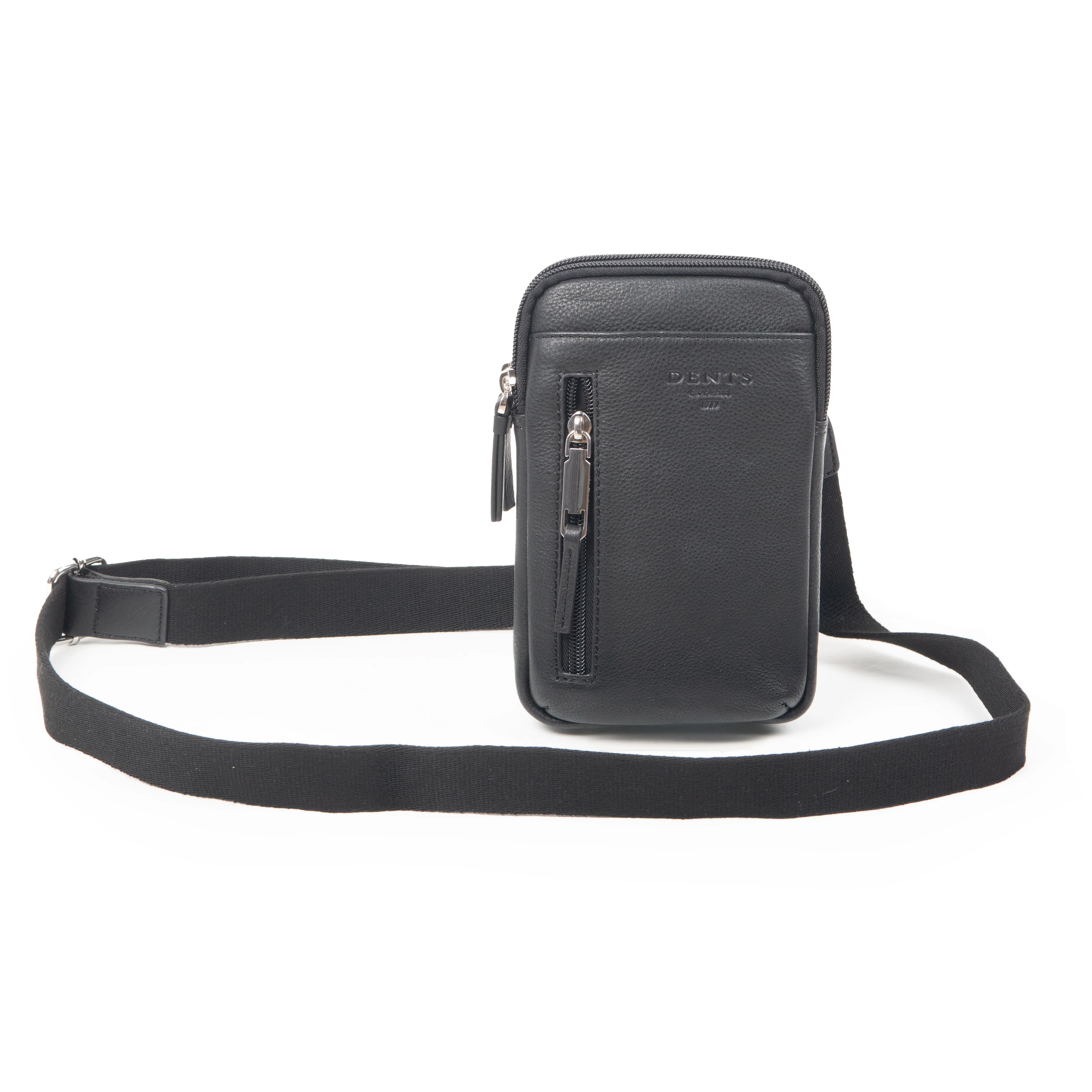 Men's Pebble Grain Leather Crossbody Phone Bag