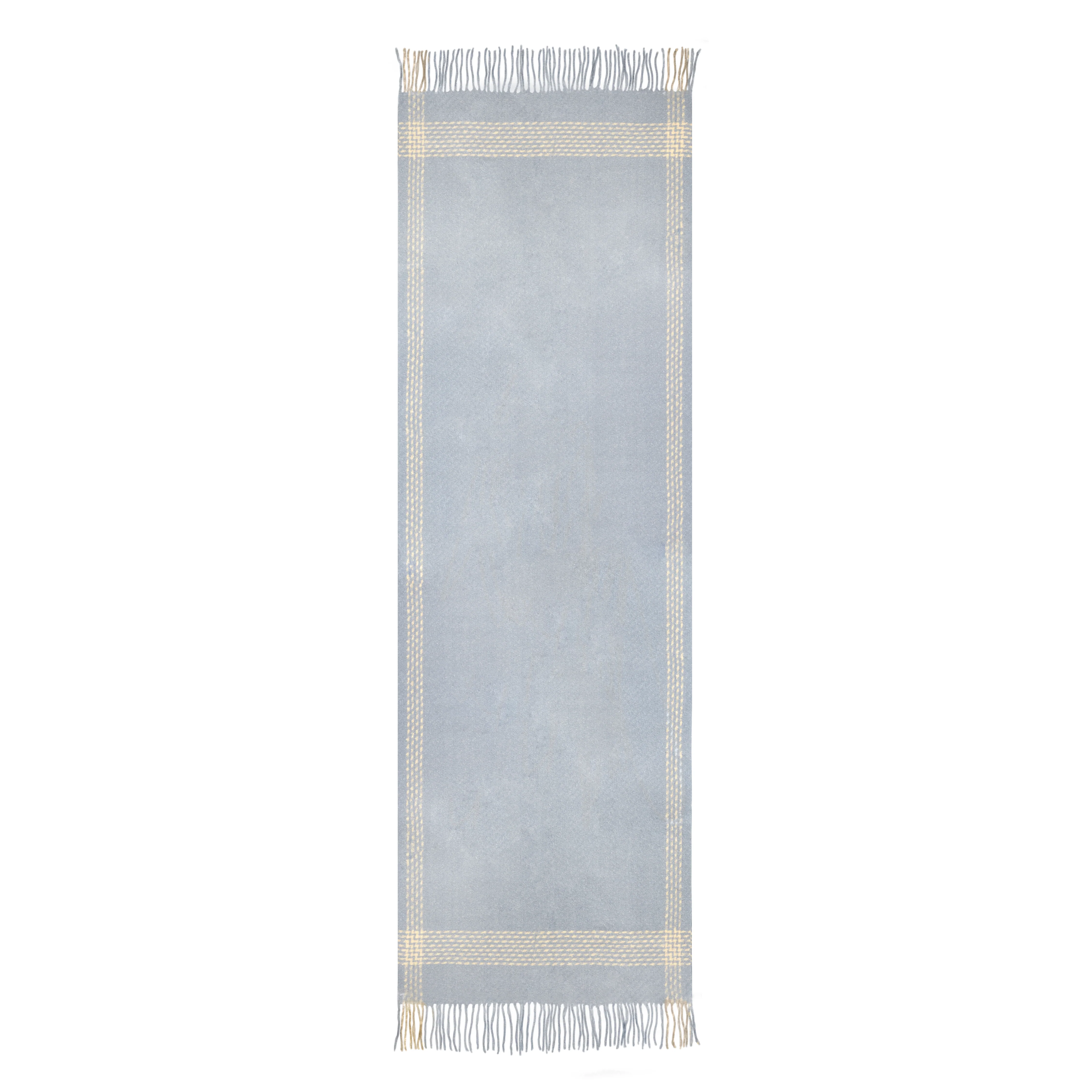 Men's Scarf with Contrast Stripe Border and Tassels - Image 5
