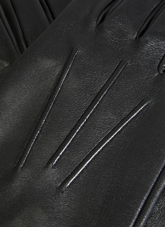 Men's Three-Point Silk-Lined Leather Gloves - Image 2