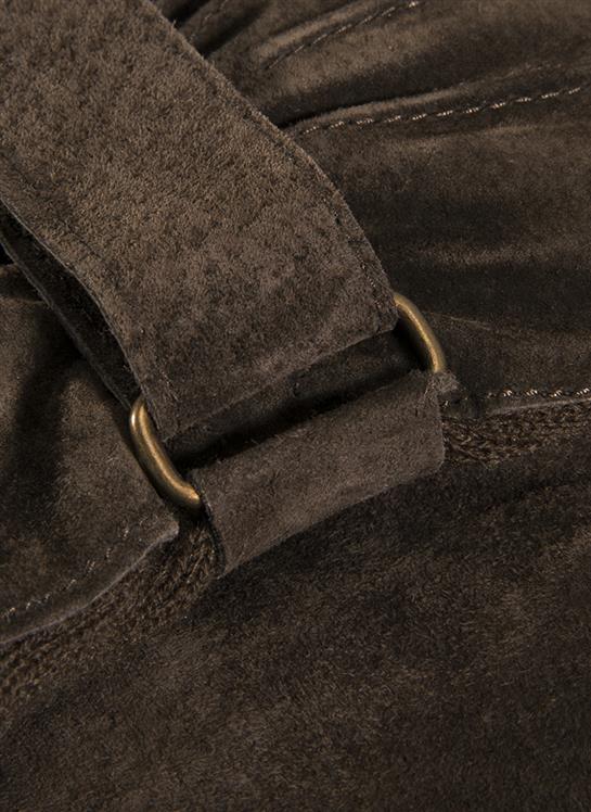 Men's Three-Point Fleece-Lined Suede Gloves - Image 3