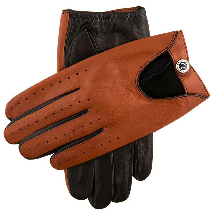 Men's Heritage Two-Colour Leather Driving Gloves - Image 4