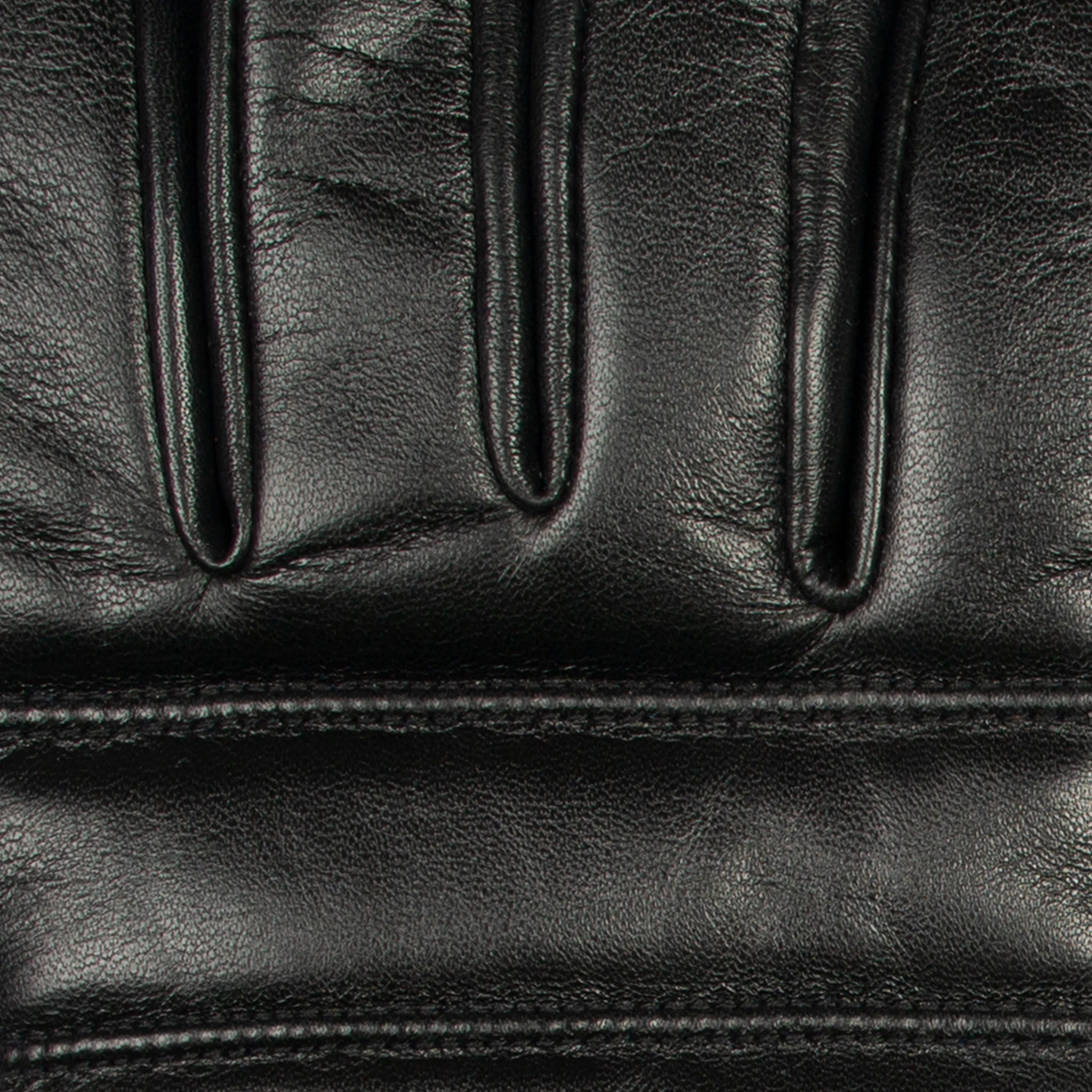 Men's Water-Resistant Faux Fur-Lined Leather Gloves with Stitch Detail and Knitted Cuffs - Image 9