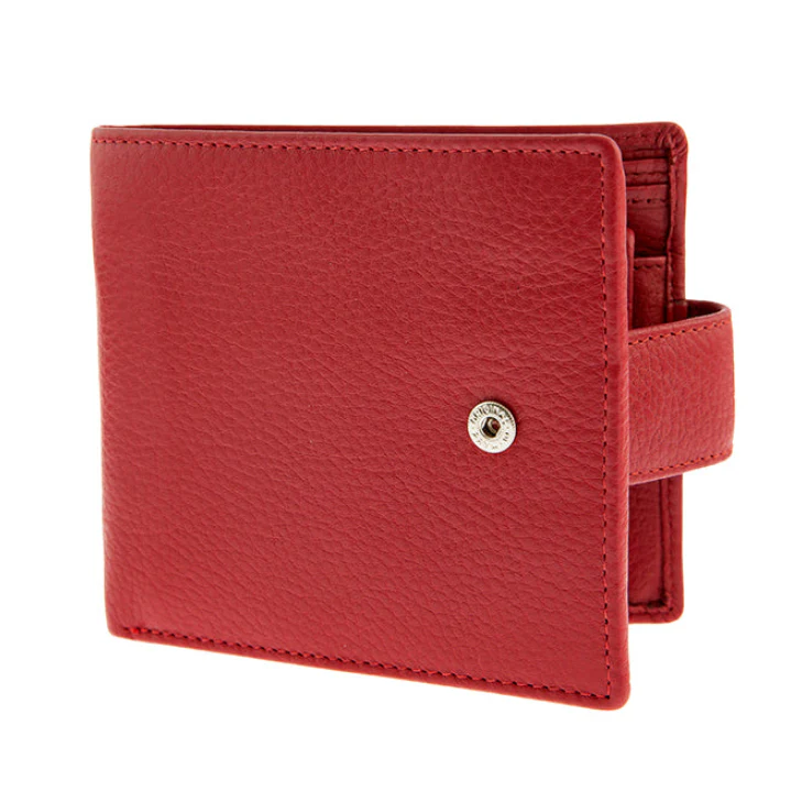 Men's Pebble Grain Leather Bifold Wallet with RFID Blocking and Coin Purse