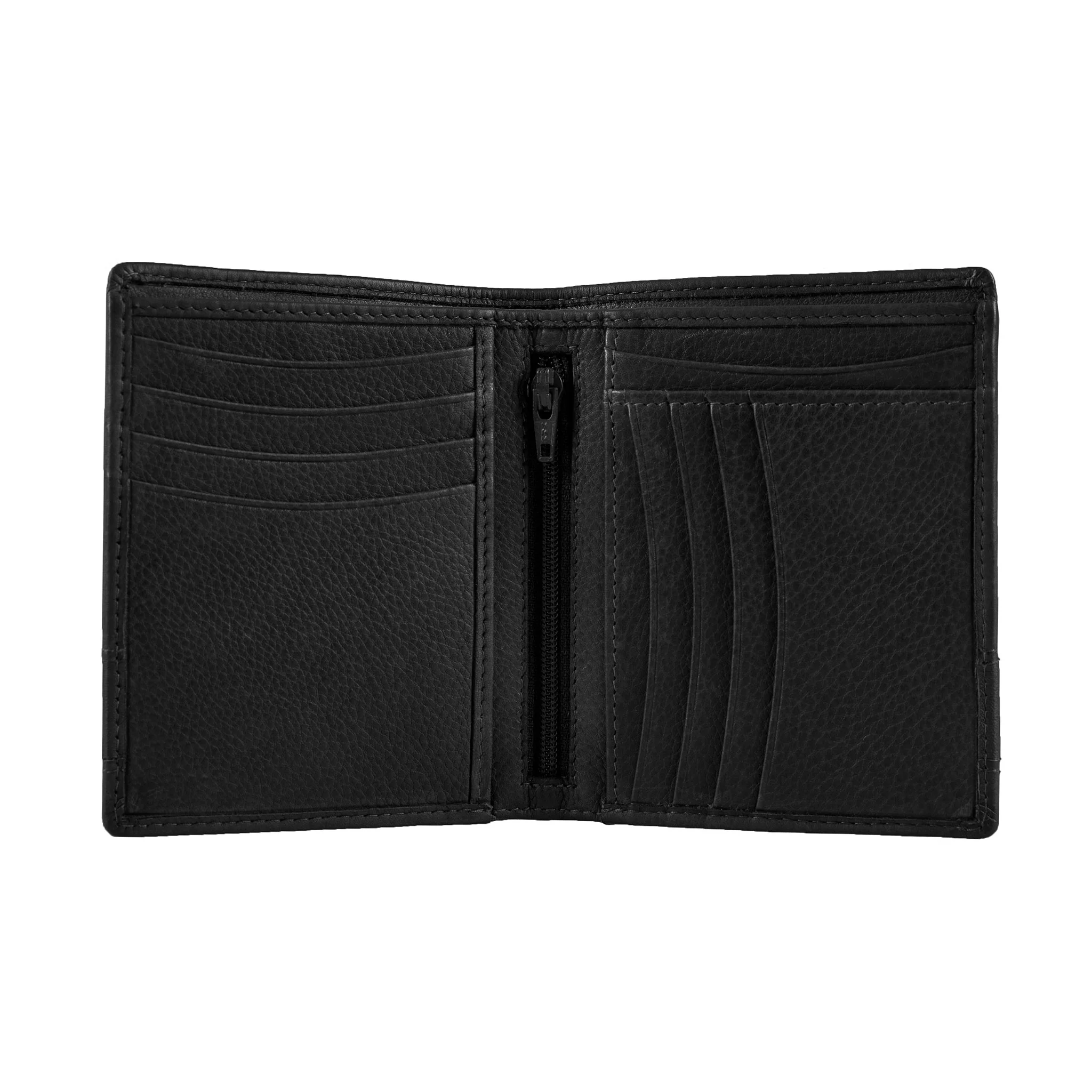 Men's Pebble Grain Leather Bifold Wallet with RFID Blocking and Zipped Pocket - Image 7