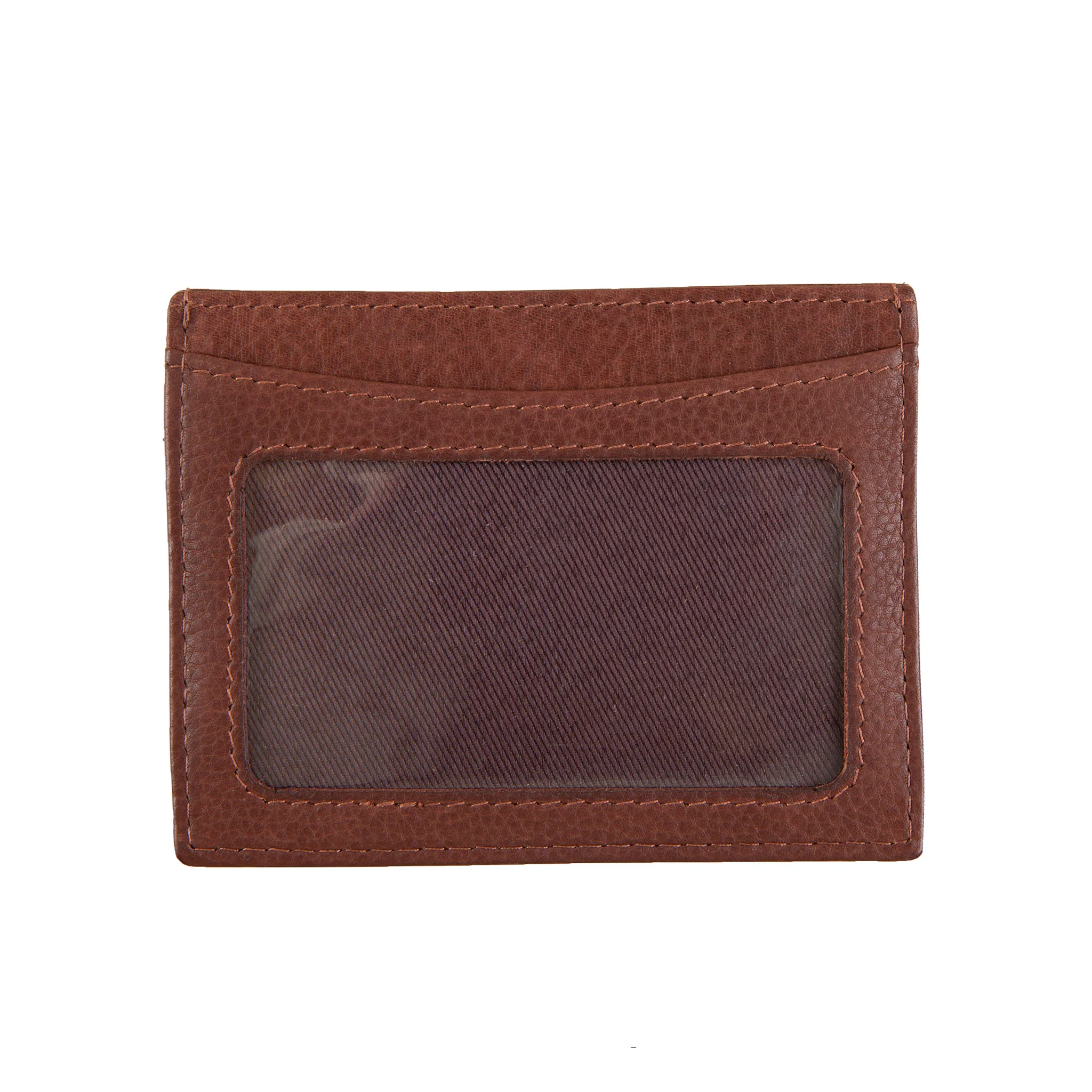 Men's Pebble Grain Leather Card Holder with RFID Blocking and Window Pocket - Image 2