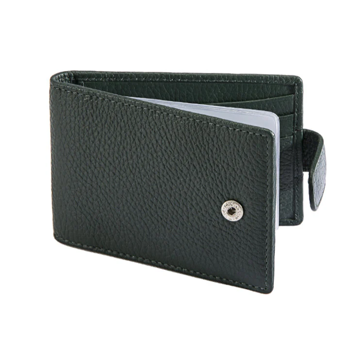 Men's Pebble Grain Leather Card Holder with RFID Blocking and Tab - Image 5