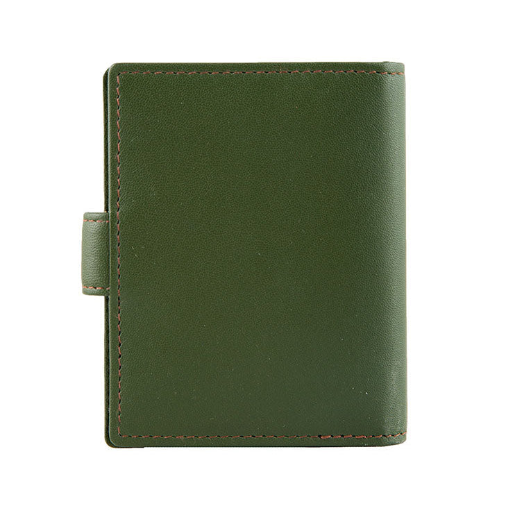 Men's Smooth Nappa Leather Business Card Holder with RFID Blocking and Tab - Image 7