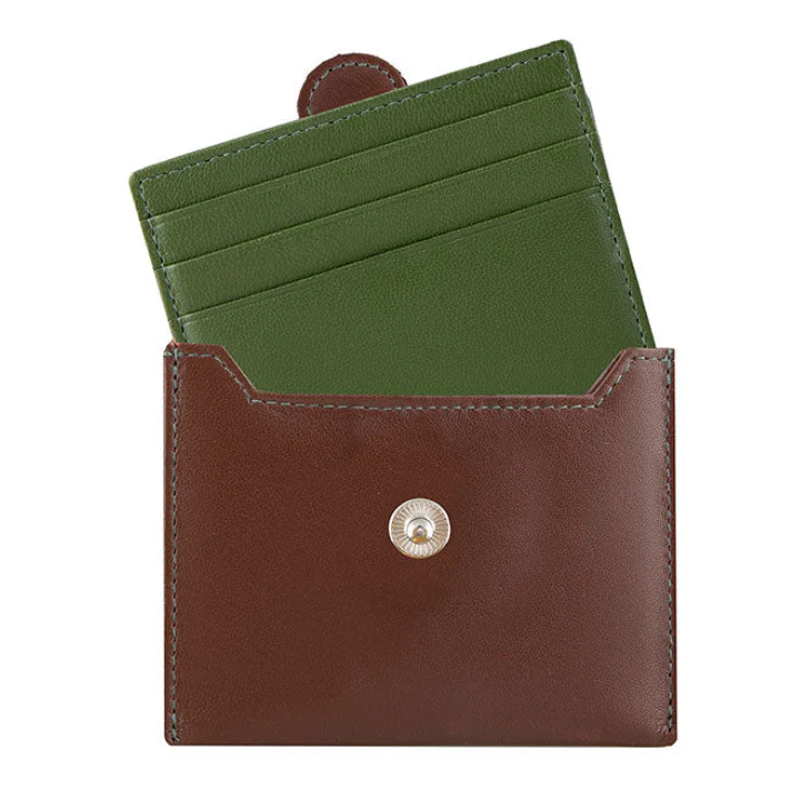 Men's Smooth Nappa Leather Card Holder with RFID Blocking and Case - Image 2