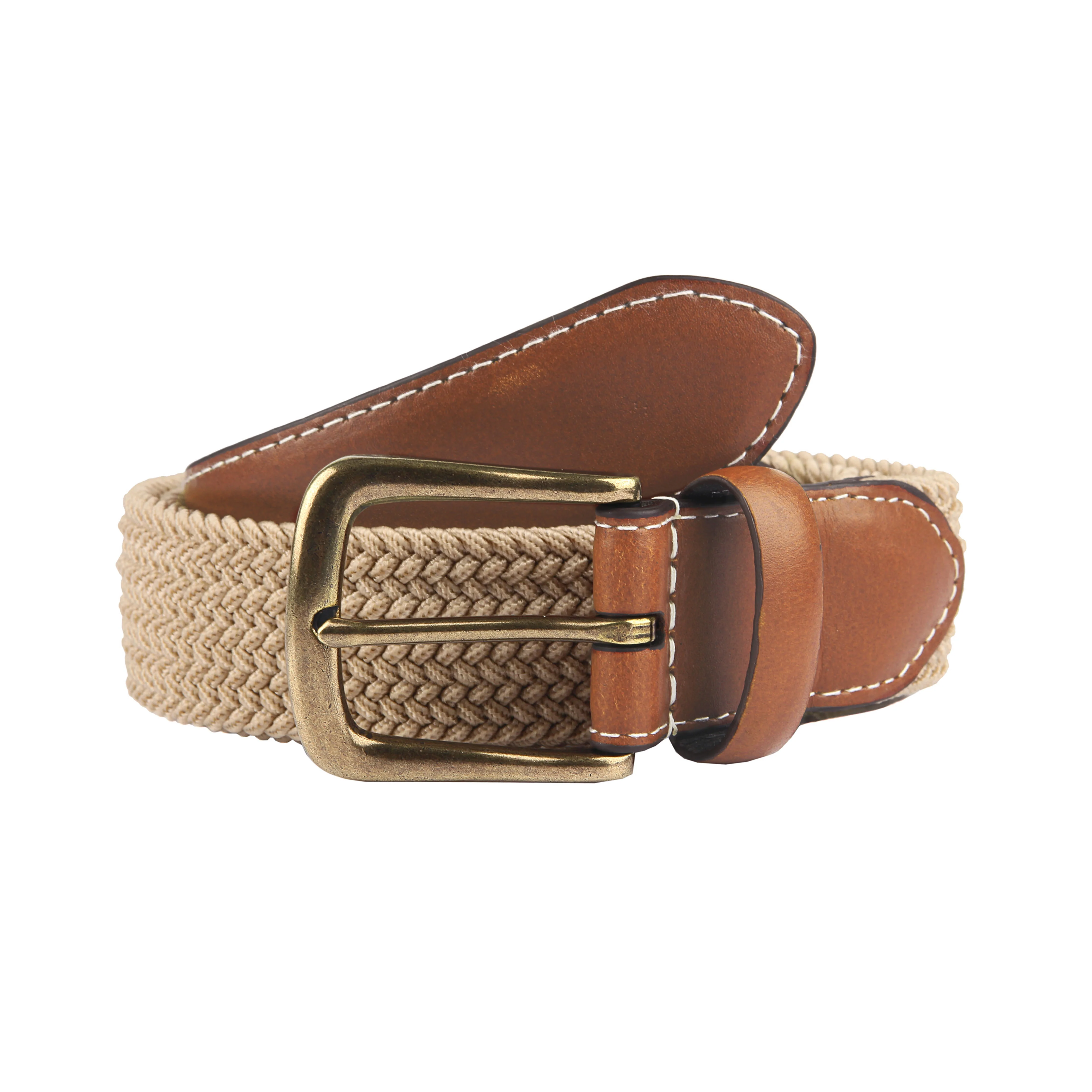 Men's Woven Stretch Belt with Antique Brushed Gold Buckle - Image 37