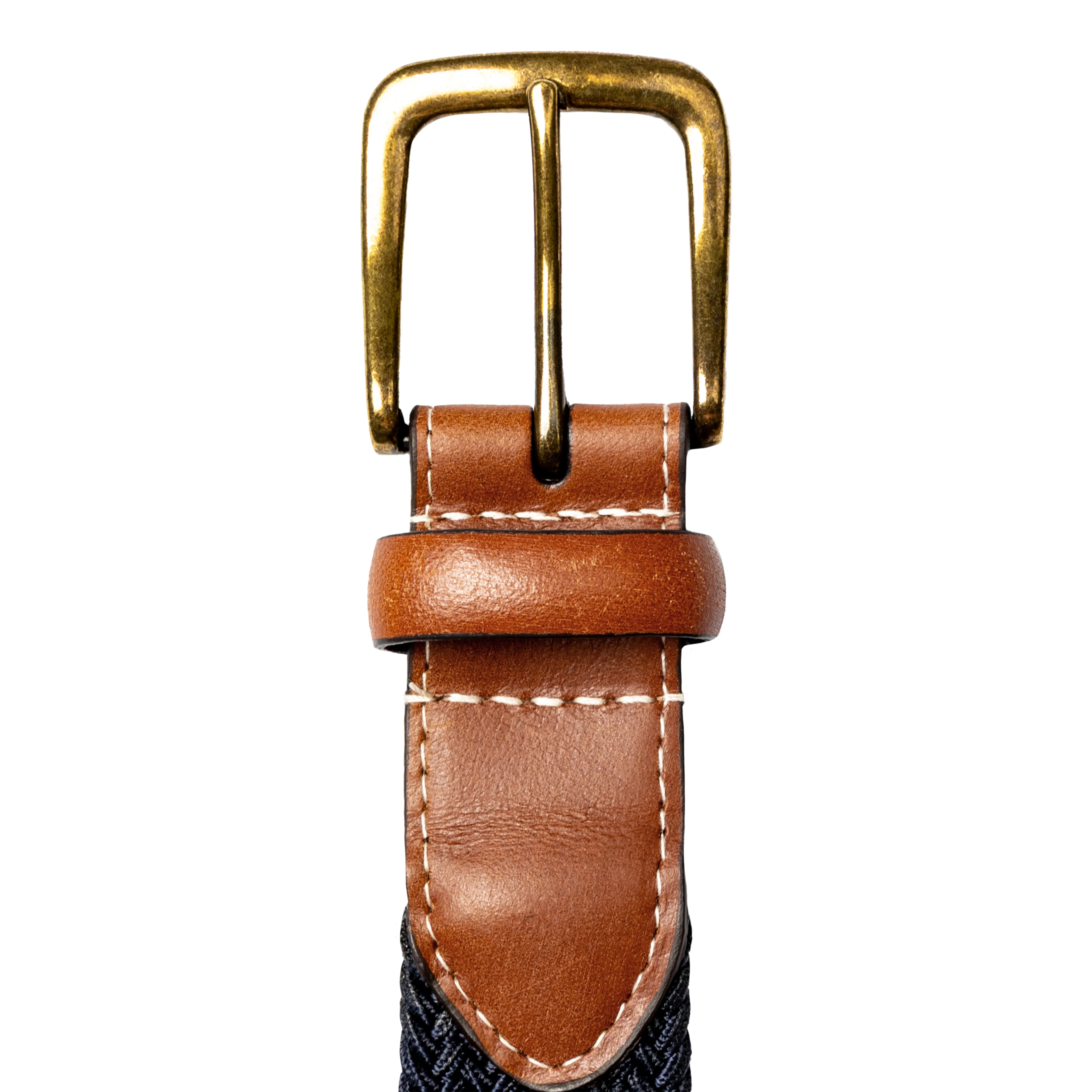 Men's Woven Stretch Belt with Antique Brushed Gold Buckle - Image 51
