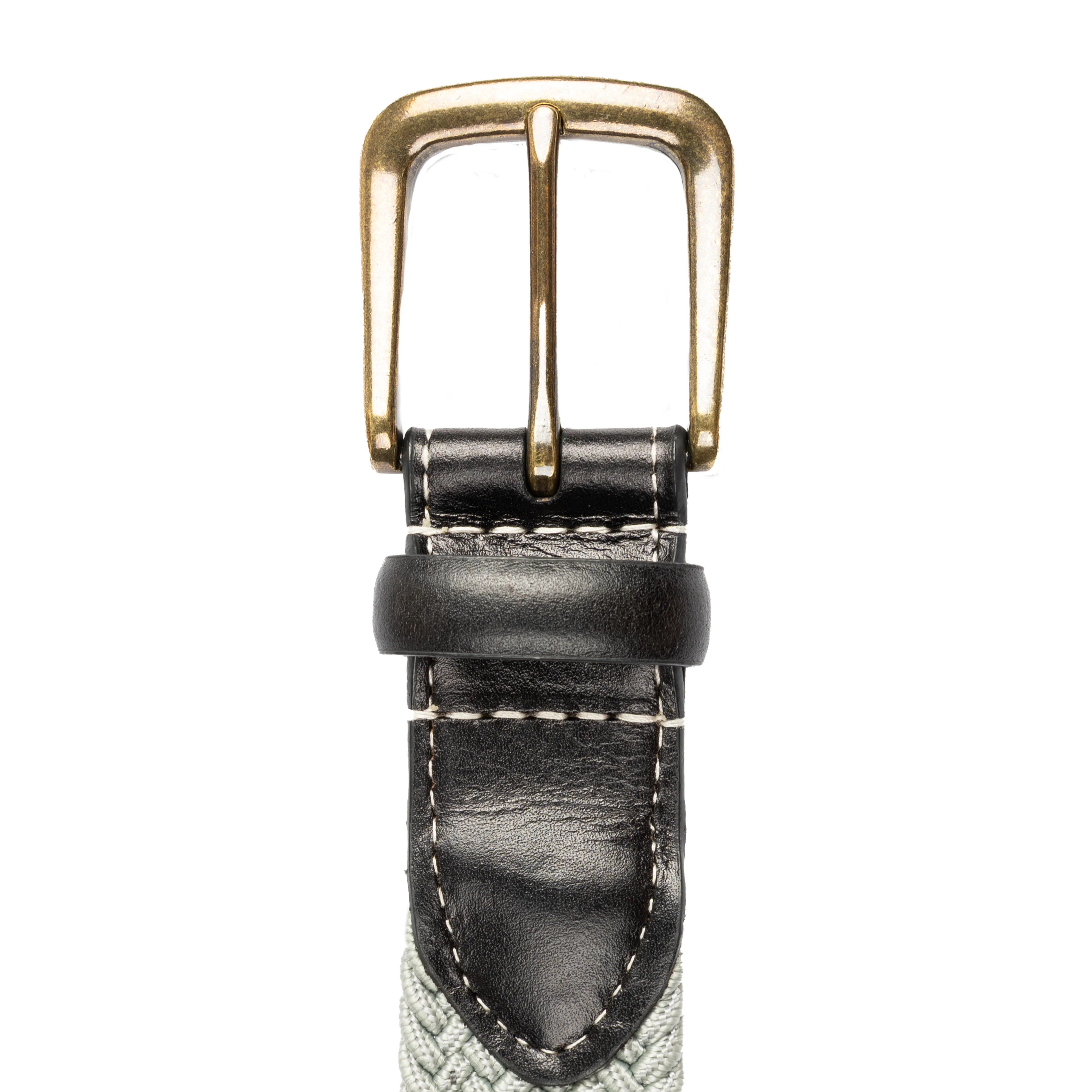 Men's Woven Stretch Belt with Antique Brushed Gold Buckle - Image 9