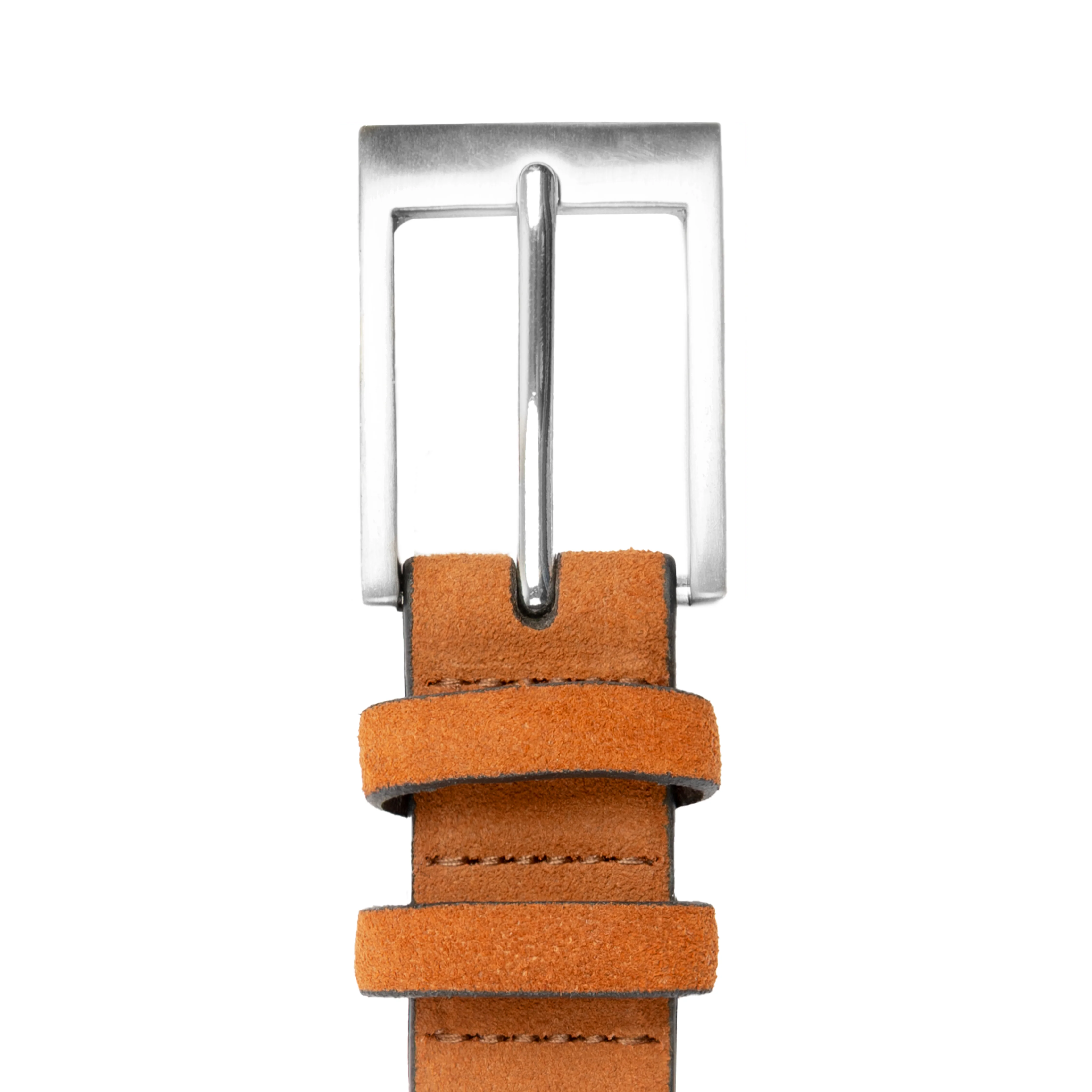 Men's Lined Suede Belt with Brushed Silver Buckle - Image 15