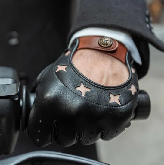 Men's The Suited Racer Two-Colour Leather Driving Gloves - Image 22