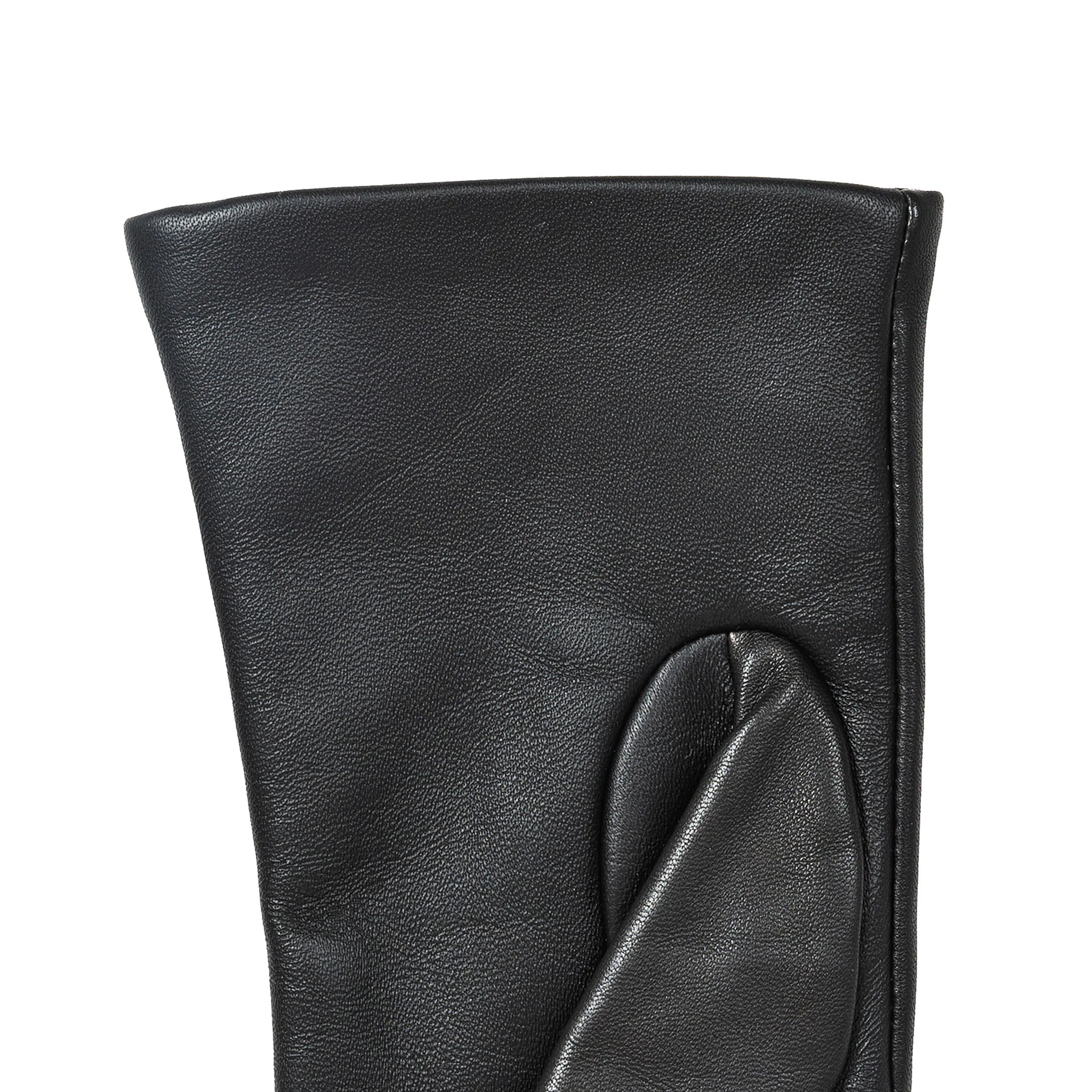 Women’s Touchscreen Three-Point Cashmere-Lined Leather Gloves - Image 10