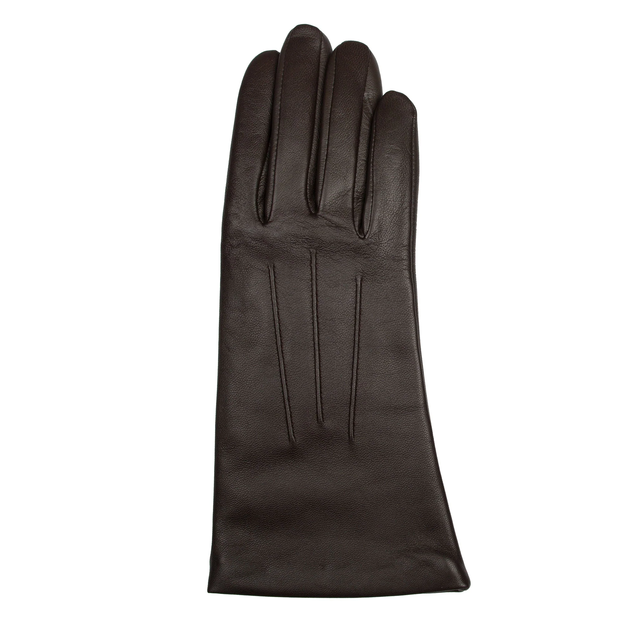 Women’s Touchscreen Three-Point Cashmere-Lined Leather Gloves - Image 30