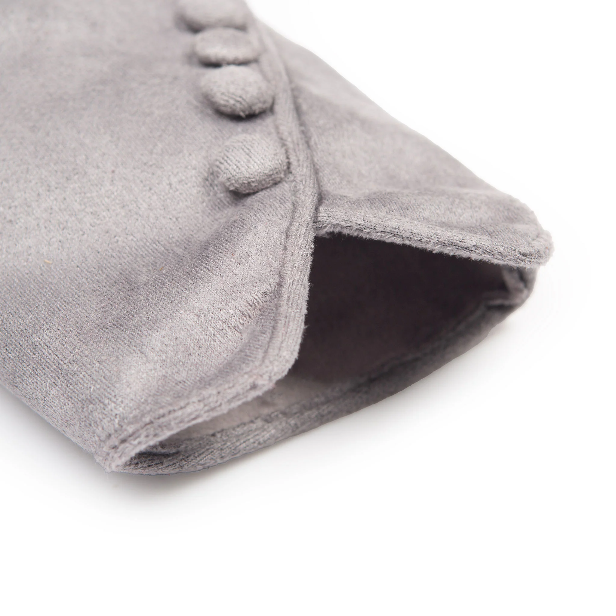 Women’s Faux Suede Gloves with Buttons - Image 9