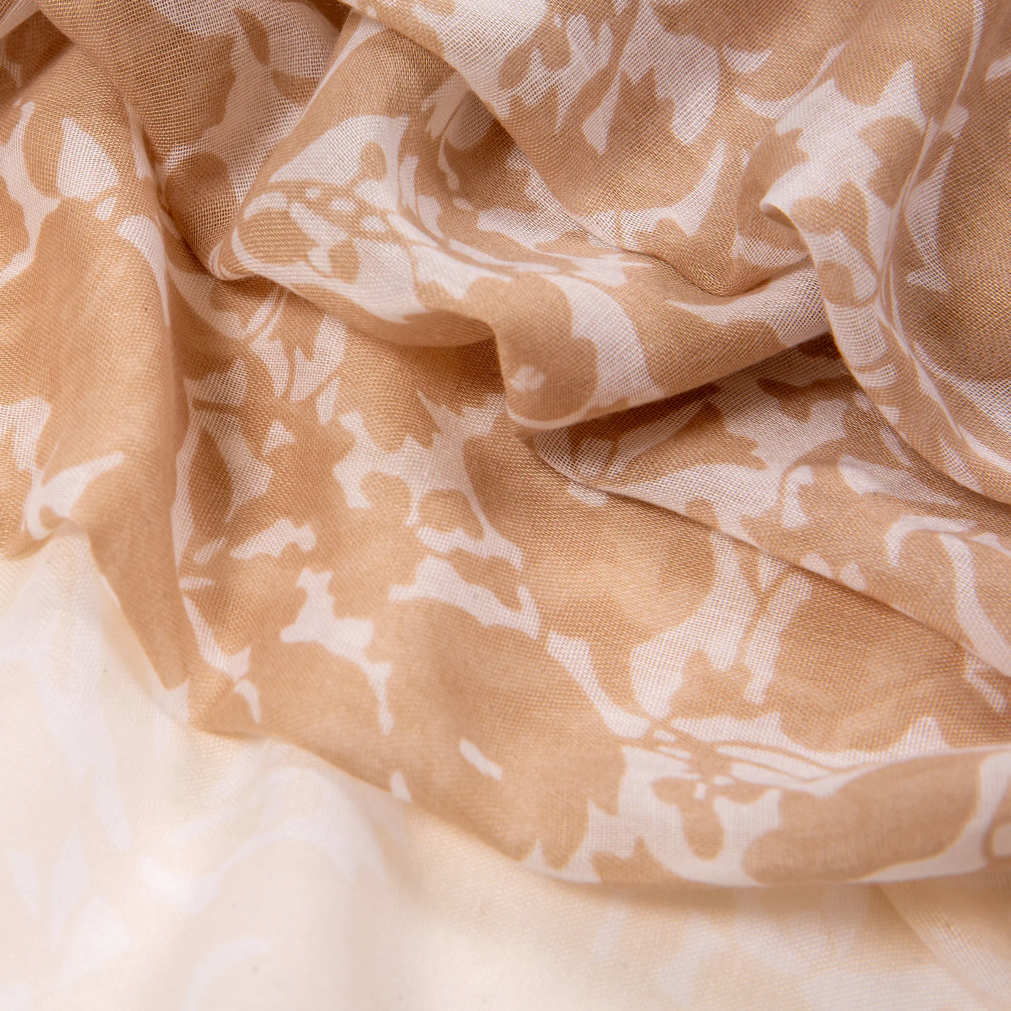 Women’s Floral Pattern Lightweight Scarf with Contrasting Ends - Image 3
