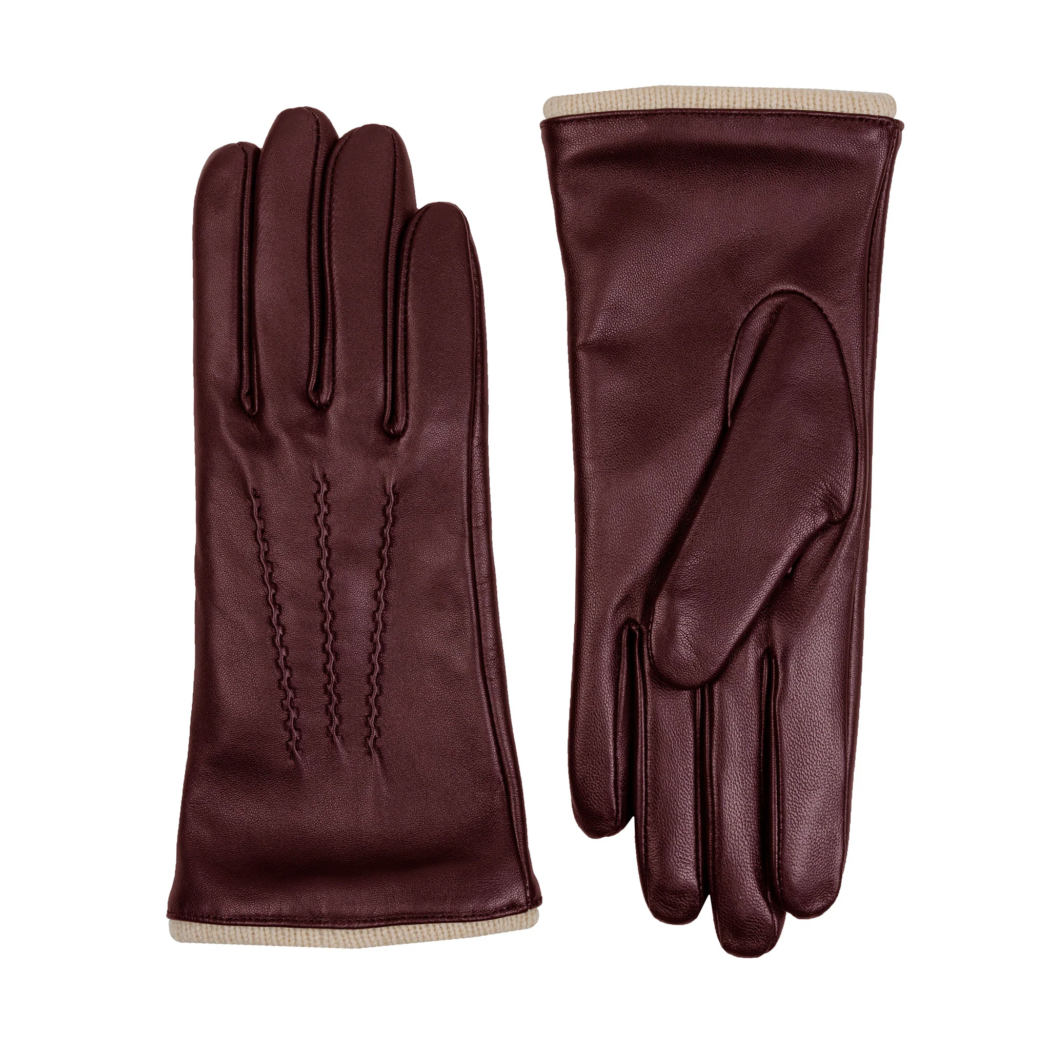 Women’s Heritage Touchscreen Three-Point Wool-Lined Leather Gloves - Image 137