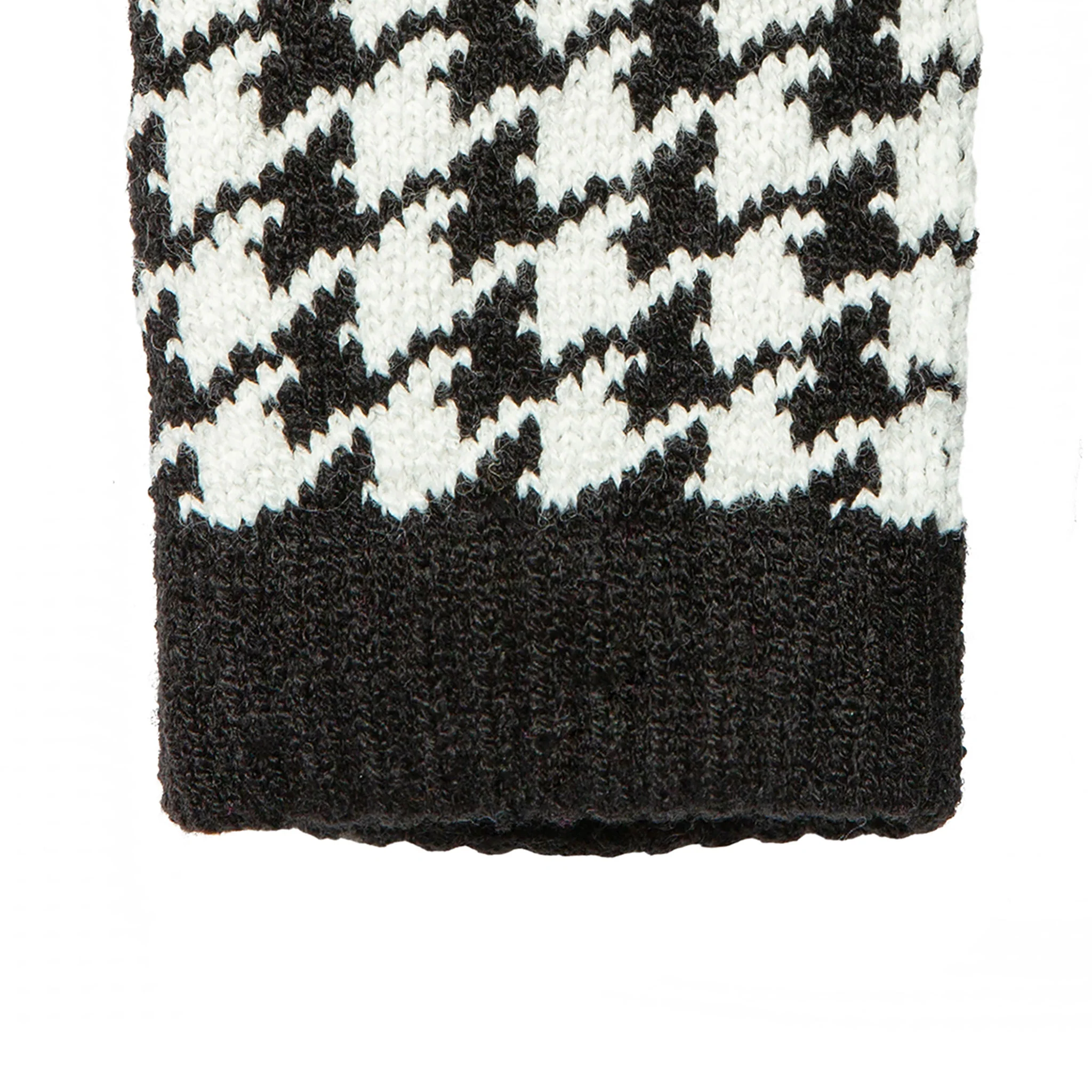 Women’s Jacquard Knitted Gloves with Dogtooth Pattern - Image 5