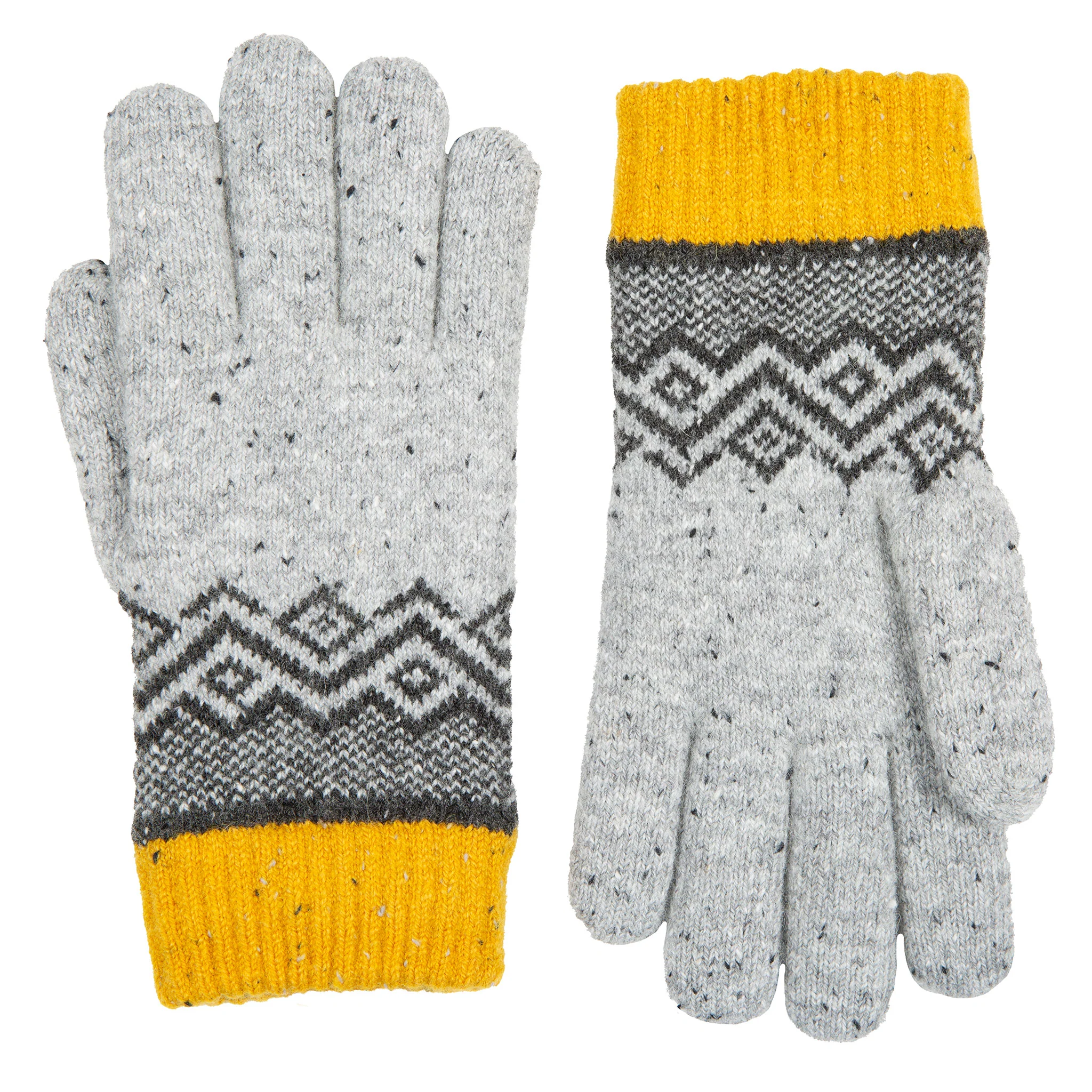 Women’s Jacquard Knitted Gloves with Geometric Pattern - Image 5
