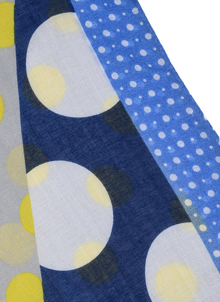 Women’s Multi-Spot Print Lightweight Scarf with Border - Image 5