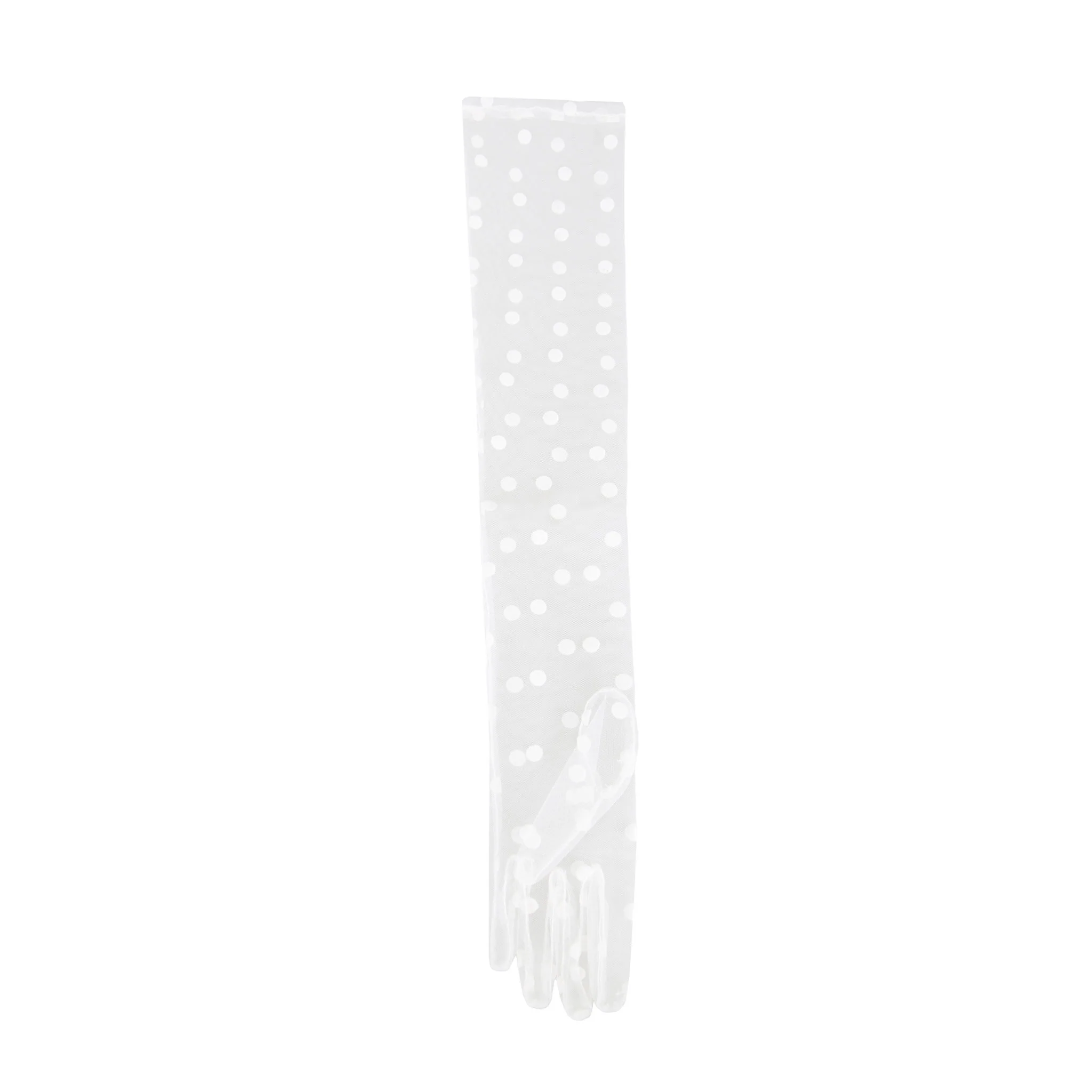 Women’s Long Opera Spotty Tulle Gloves - Image 9